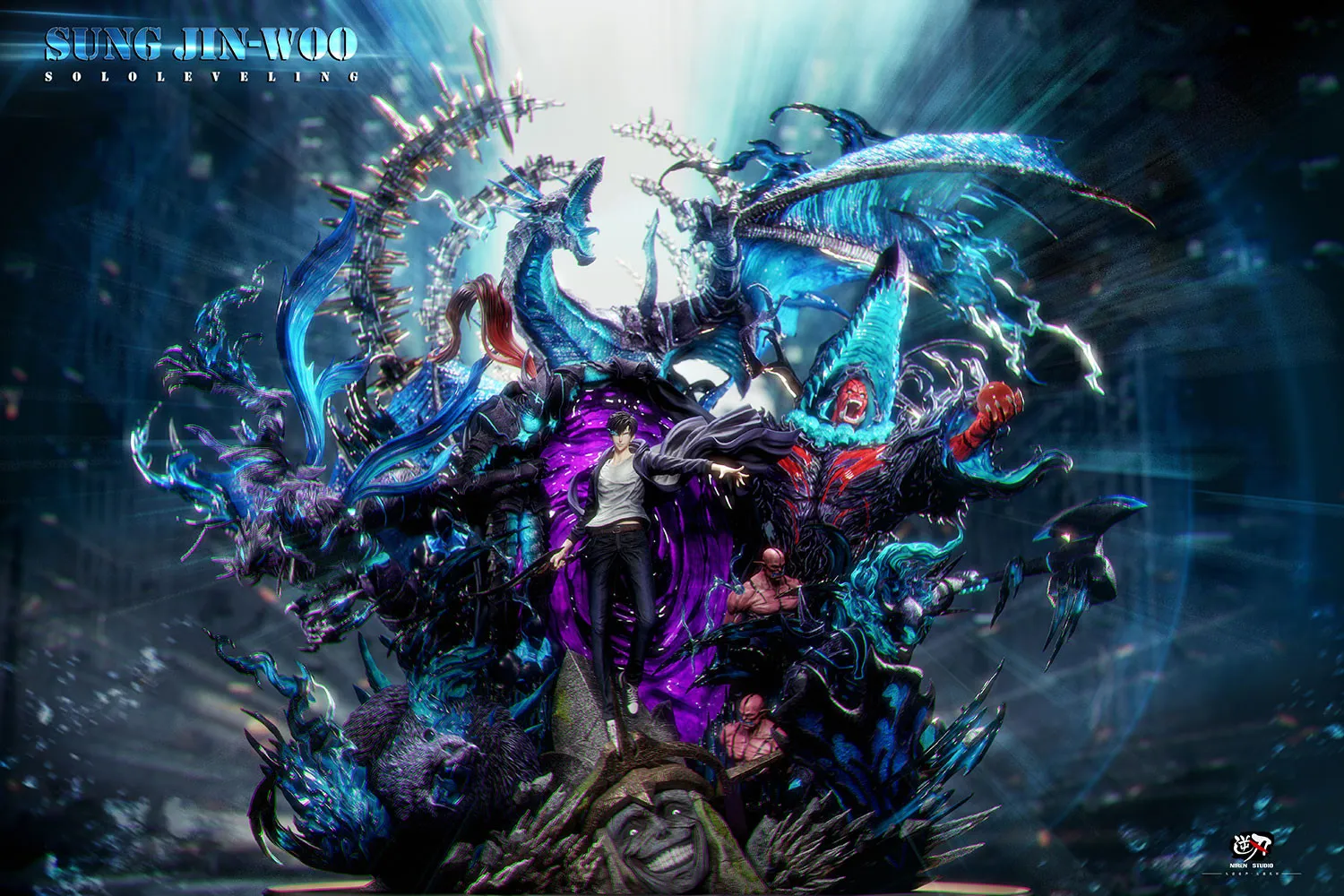 NiRen Studio - Monarch of Shadows Sung Jin Woo Solo Leveling Statue 