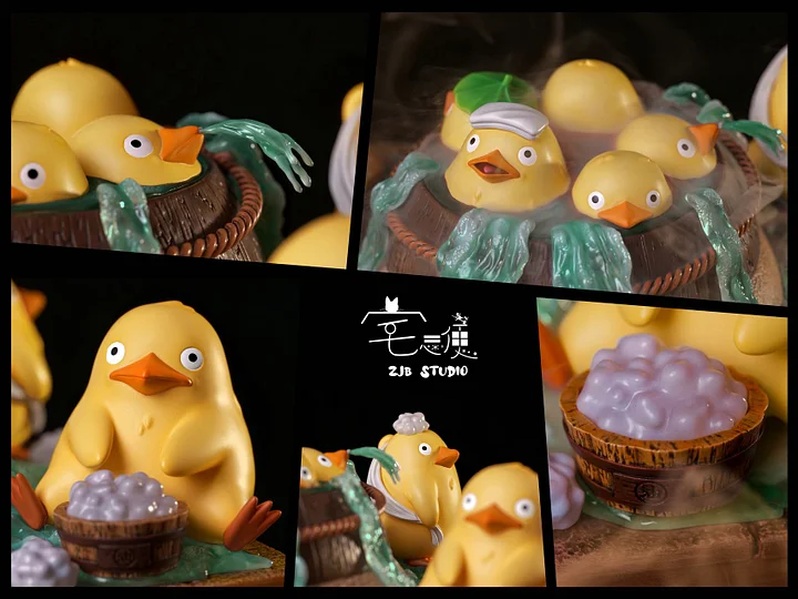 ZJB Studio - Spirited Away Hayao Miyazaki's Ecological Scene Little Rubber Duck Bath Statue 