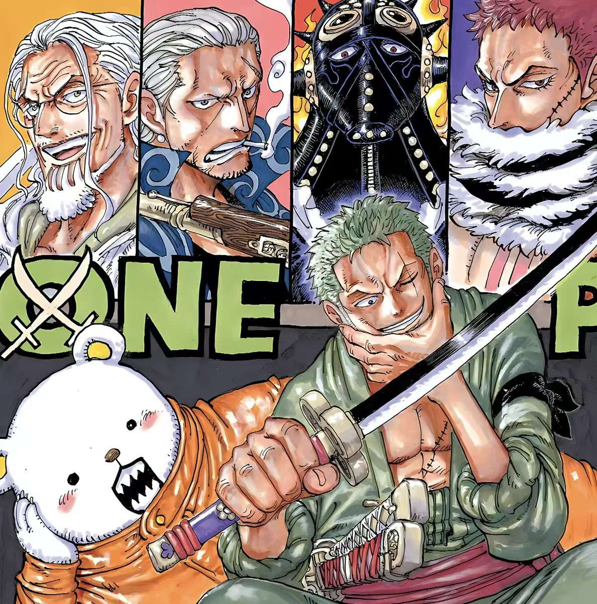 In stock The King and the Right Hand Pirate King Luffy Zoro Red Hair Kaido Big Mom Law Decorative Painting Frame size 50×40cm-KWII-GK