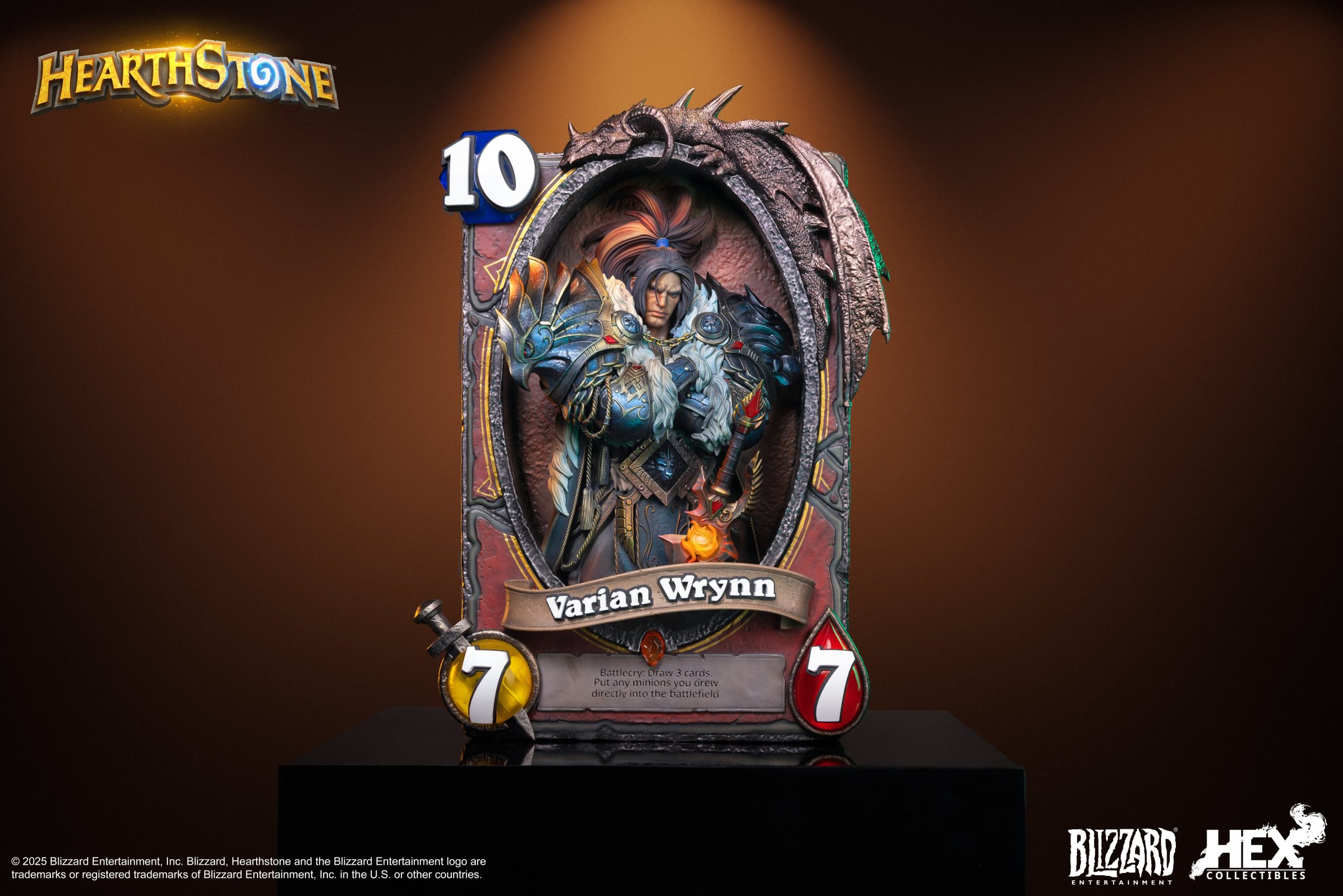 Hearthstone Varian Wrynn Legendary Card Art Statue HEXFRAME02 (Licensed)Statue(GK) -HEX Collectibles & Blizzard Entertainment -KWII-GK