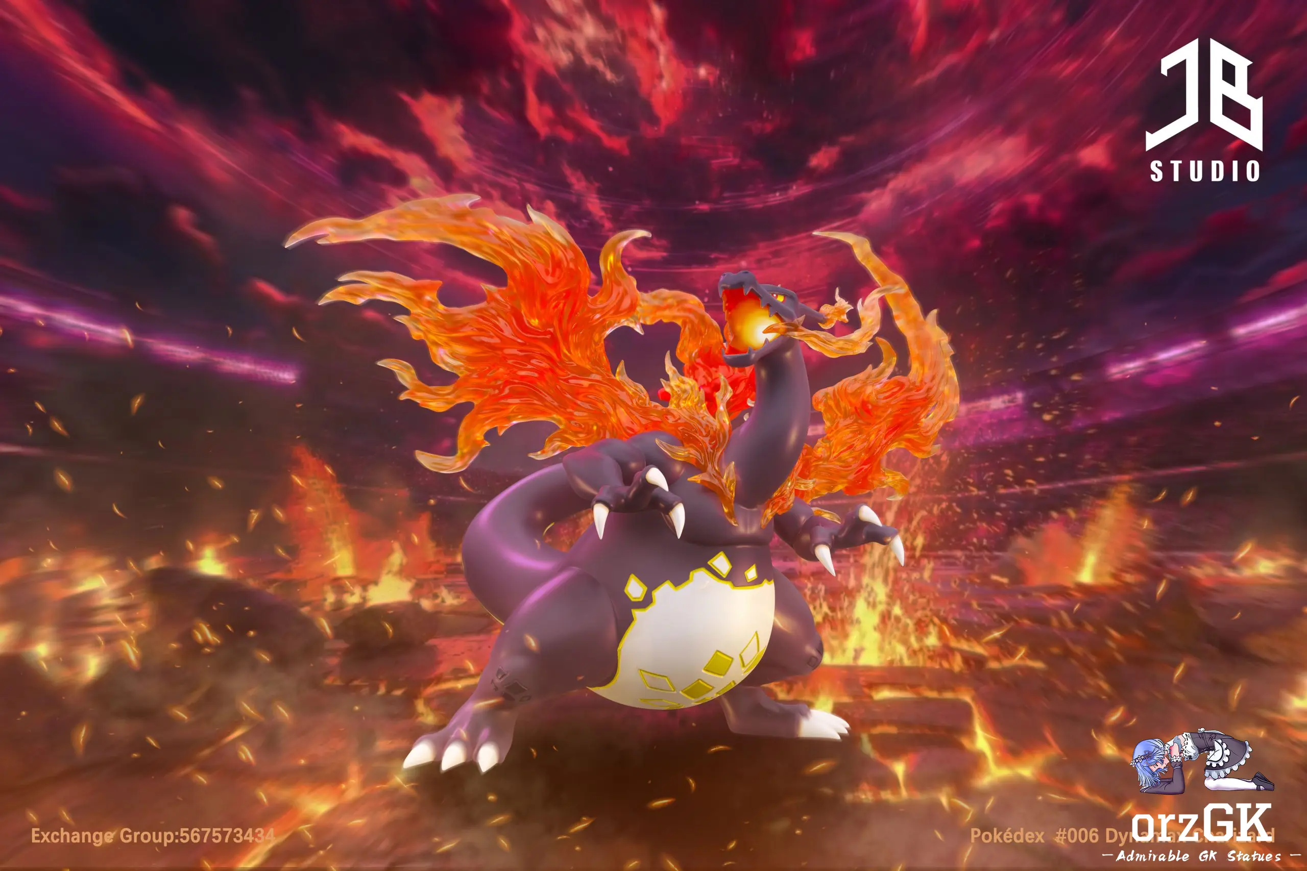 JB Studio - Charizard Dvnamax Pokédex Series #006 Pokemon Statue