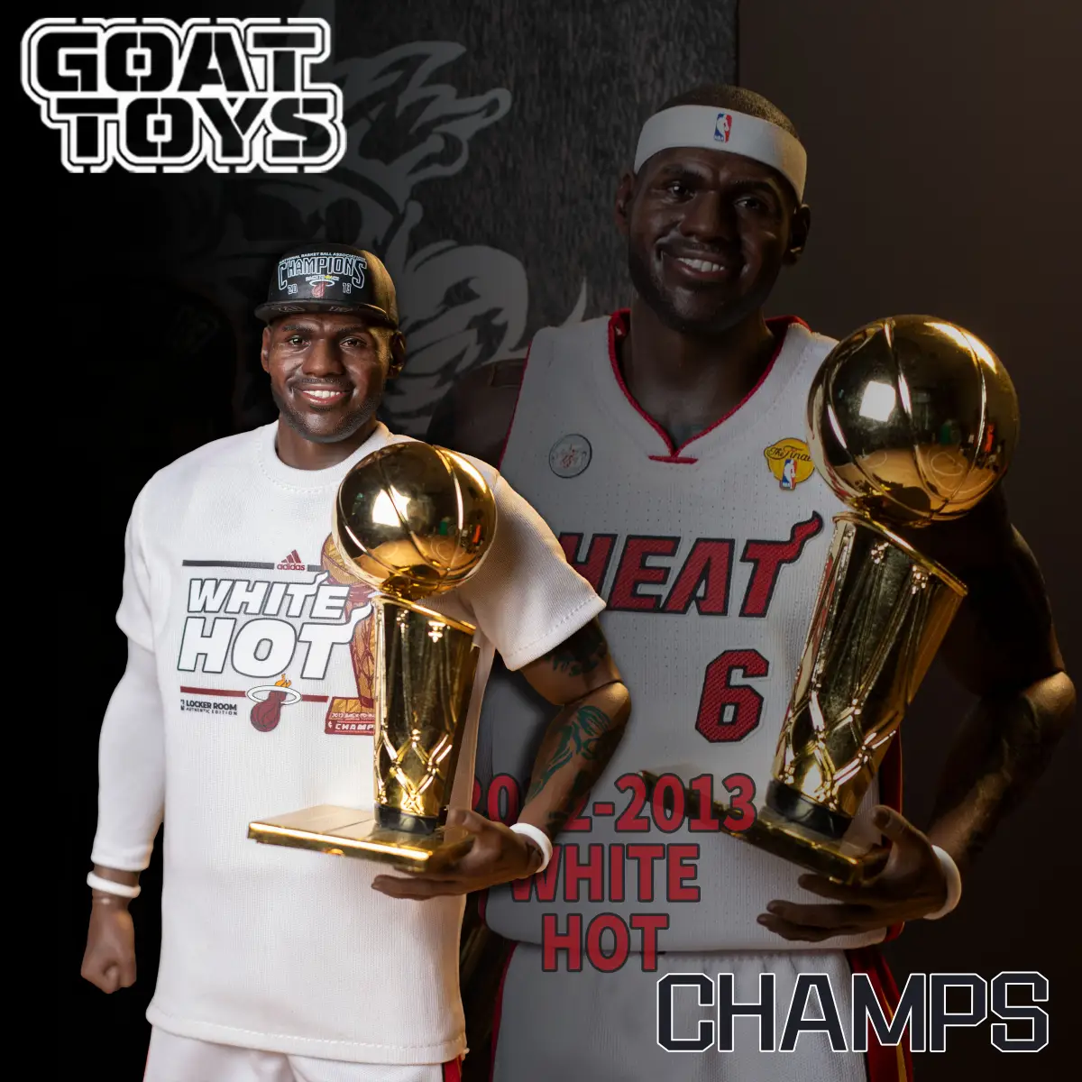 LeBron James 1/6 scale, 13-year Heat championship set, GoatToys studio, statue GK18+ pre-sale