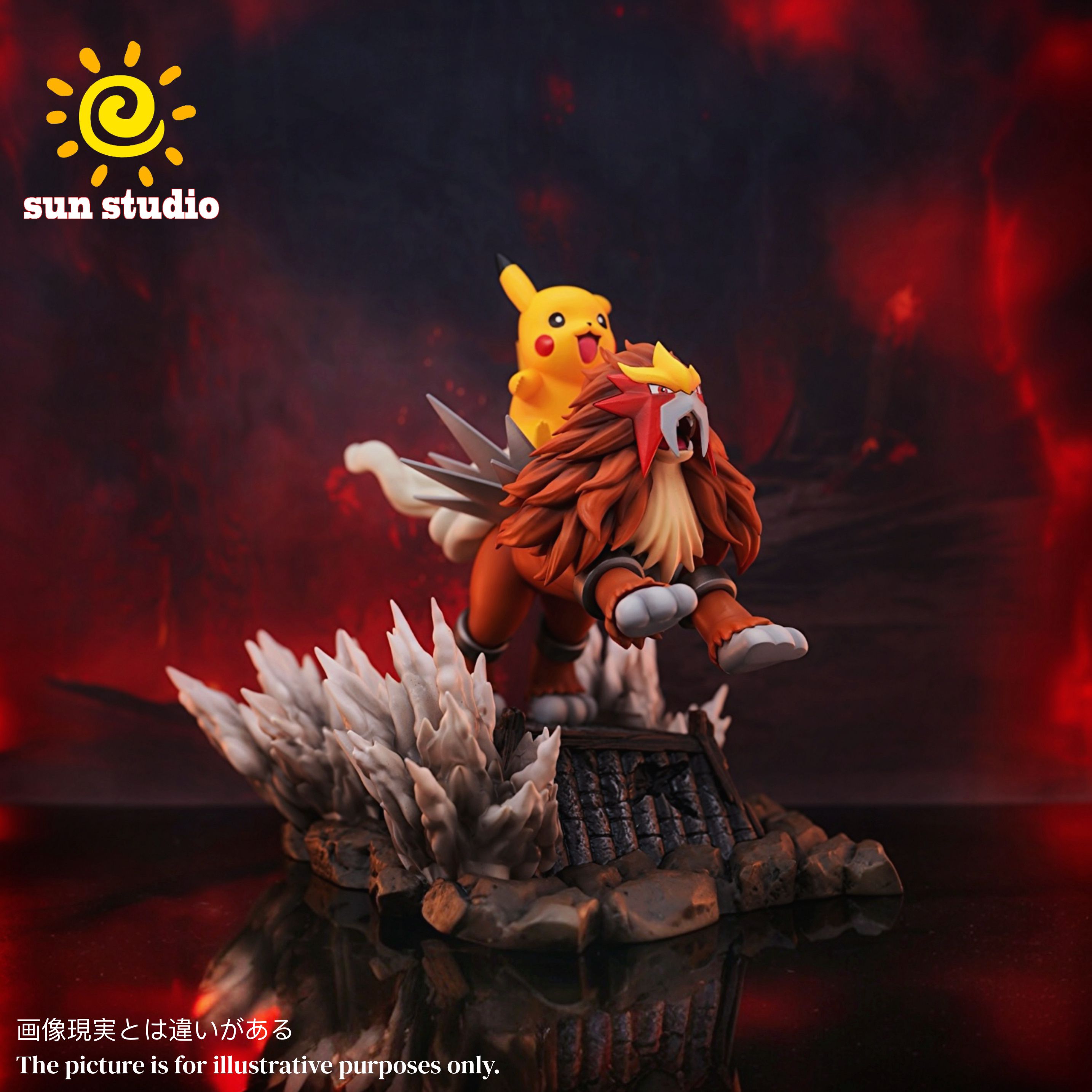 Pokémon, Pikachu & Entei, Rocking Horse Series SUN studio, Statue (GK) Pre-sale