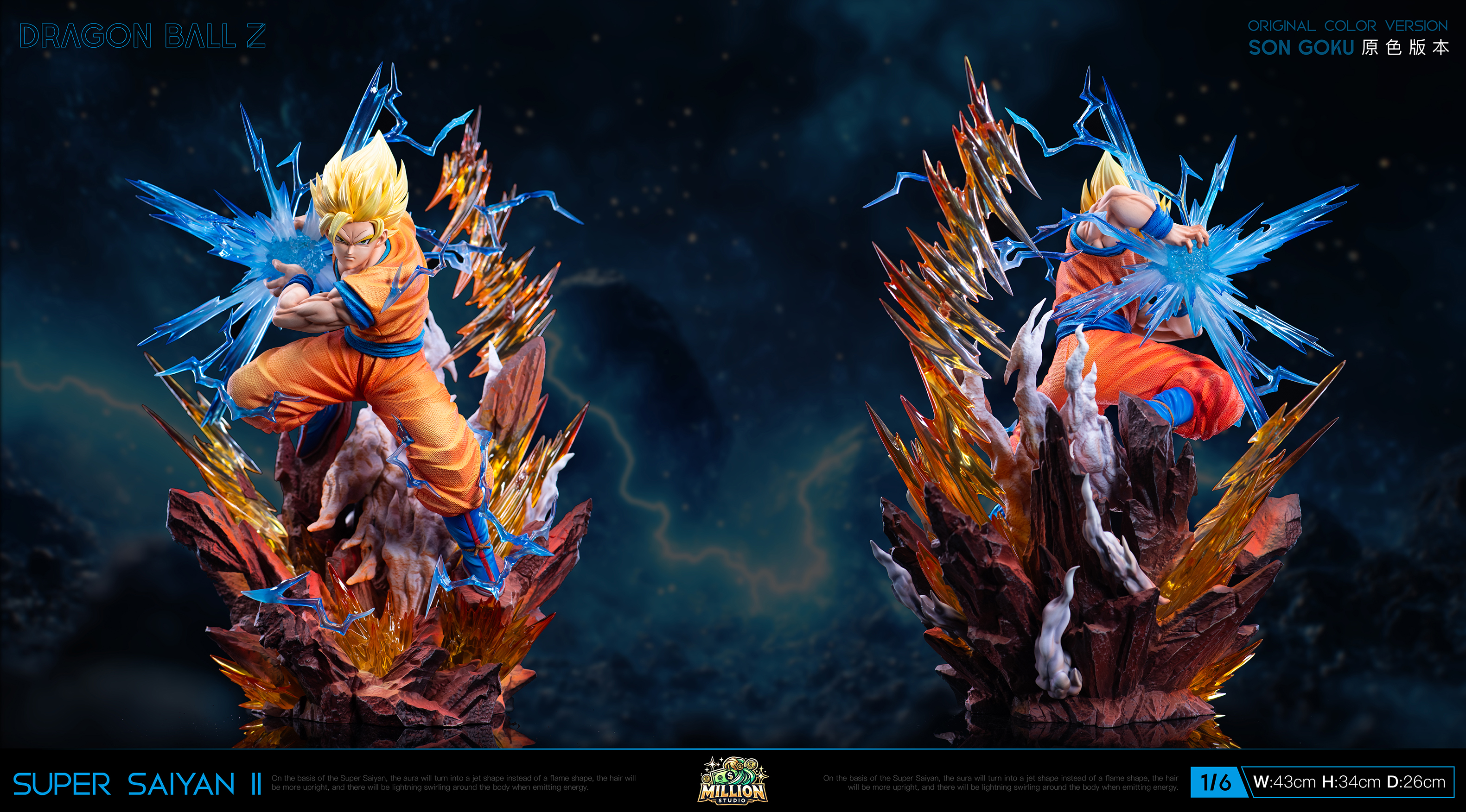 DRAGON BALL RESONANCE SERIES 01 SUPER SAIYAN 2 GOKU KAME HAME HA STATUE GK- MILLION STUDIO Pre-sale-KWII-GK