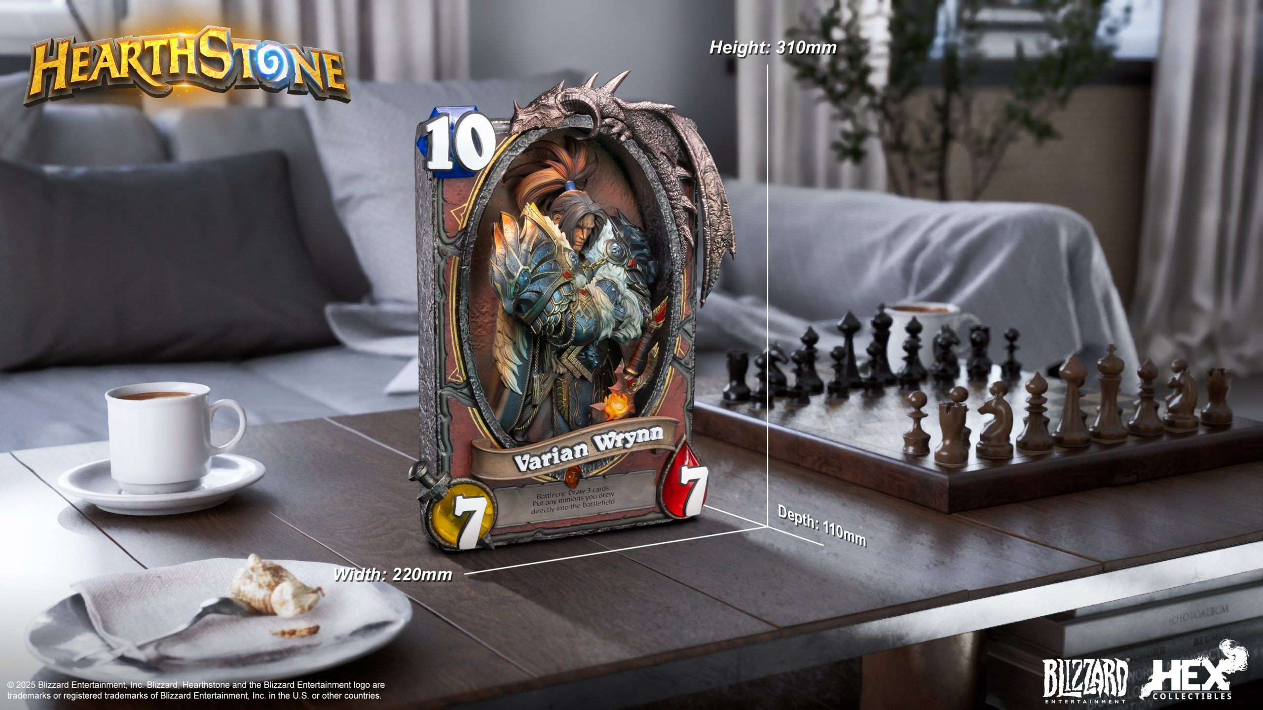 Hearthstone Varian Wrynn Legendary Card Art Statue HEXFRAME02 (Licensed)Statue(GK) -HEX Collectibles & Blizzard Entertainment -KWII-GK