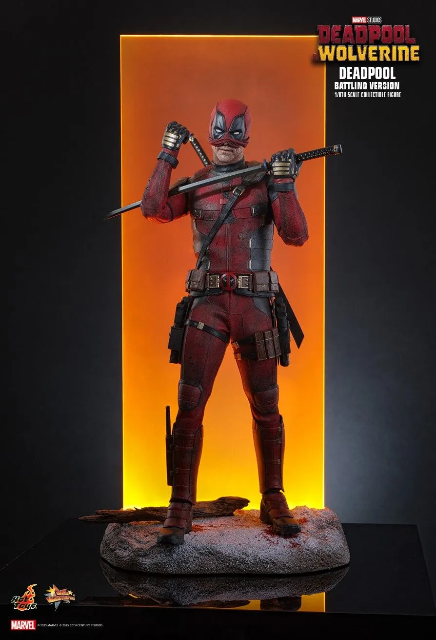 MARVEL DEADPOOL & WOLVERINE DEADPOOL (BATTLING VERSION) MMS782 Action Figure (LICENSED)-HOTTOYS Pre-sale -KWII-GK