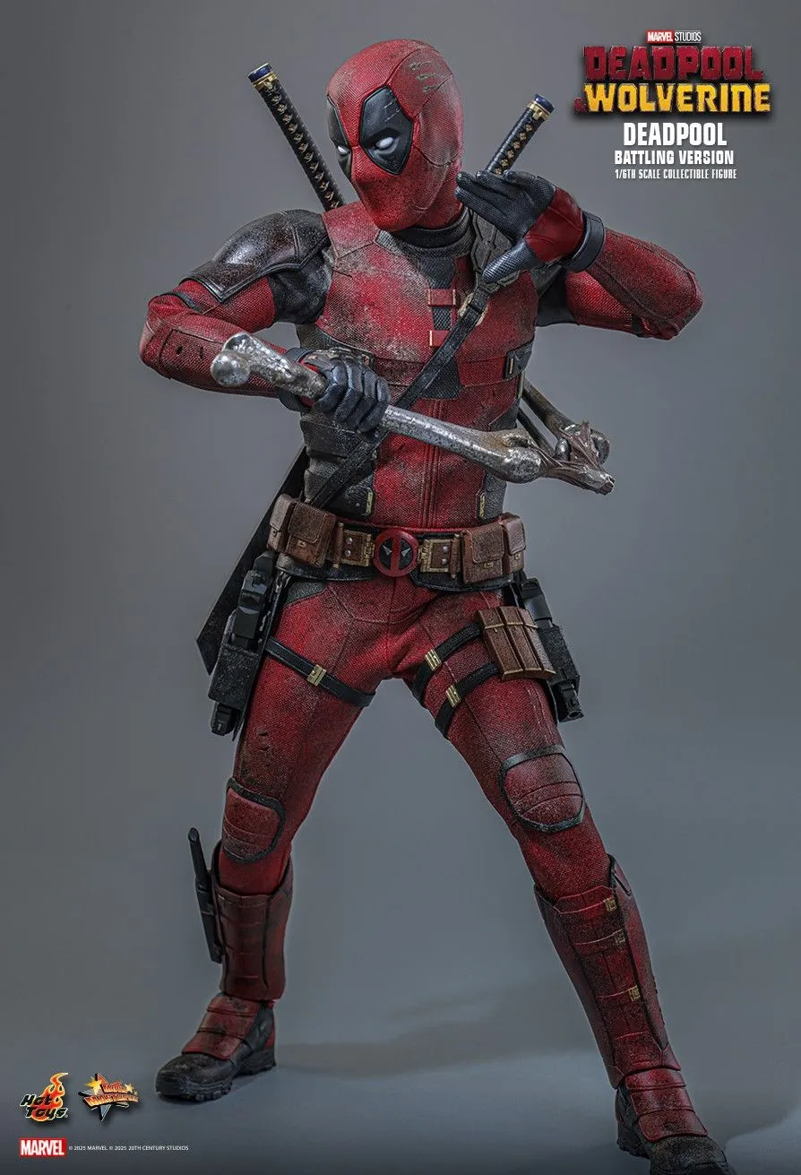 MARVEL DEADPOOL & WOLVERINE DEADPOOL (BATTLING VERSION) MMS782 Action Figure (LICENSED)-HOTTOYS Pre-sale -KWII-GK
