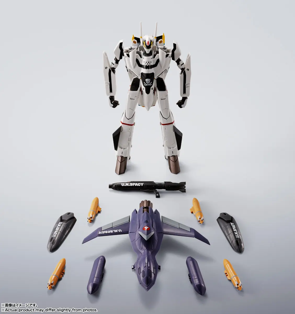 BANDAI SPIRITS - HI-METAL R VF-0S Phoenix (Roy Focker Unit) QF-2200D-B Ghost Macross Zero (Licensed)Statue(GK)