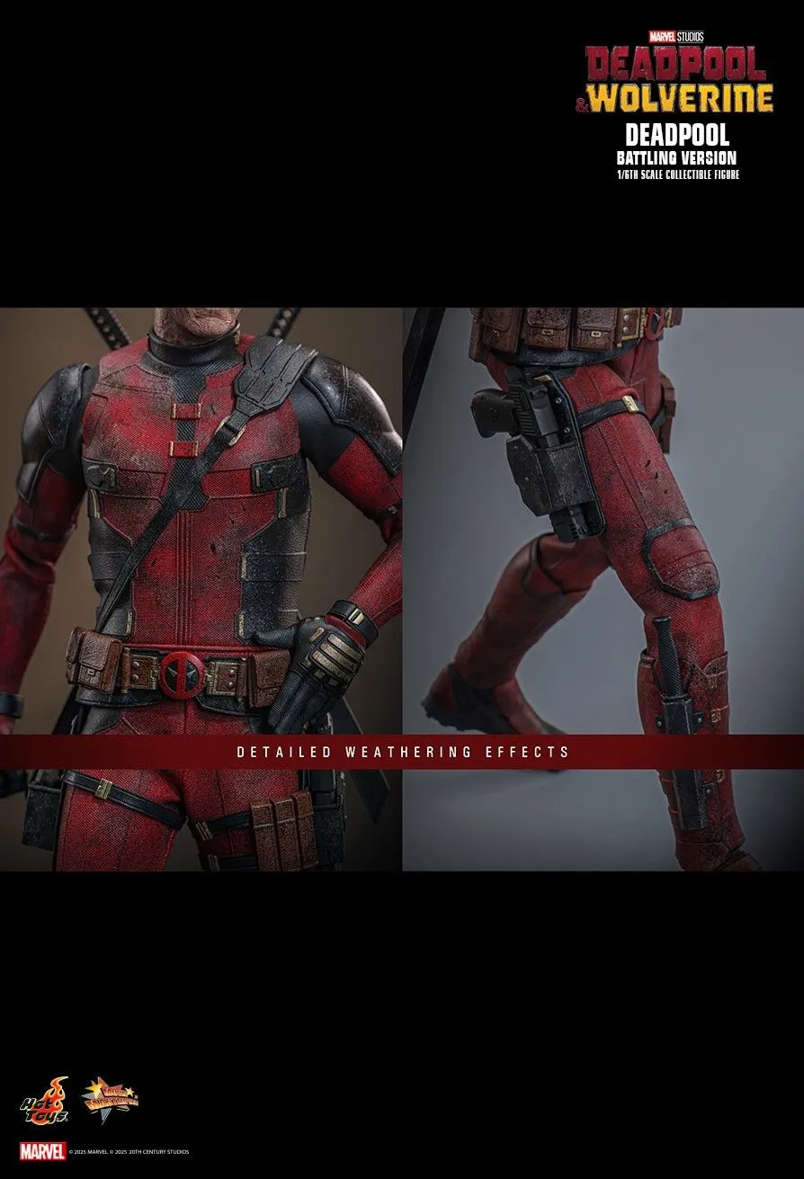 MARVEL DEADPOOL & WOLVERINE DEADPOOL (BATTLING VERSION) MMS782 Action Figure (LICENSED)-HOTTOYS Pre-sale -KWII-GK