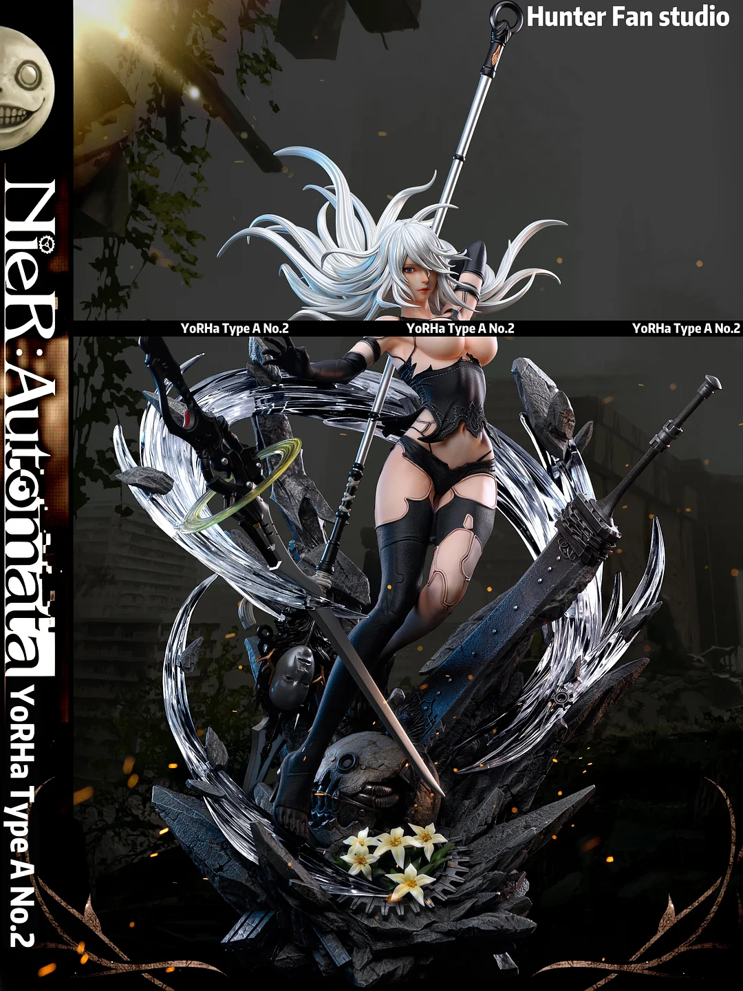 In stock-NieR:Automata YoRHa Type A No.2 1/4 & 1/6 Scale Statue (GK) Figure-Hunter Fan Studios 