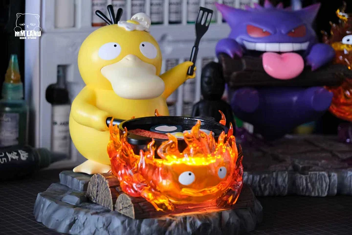 MMLAND Studio - Psyduck X Calcifer Pokémon X Howl's Moving Castle