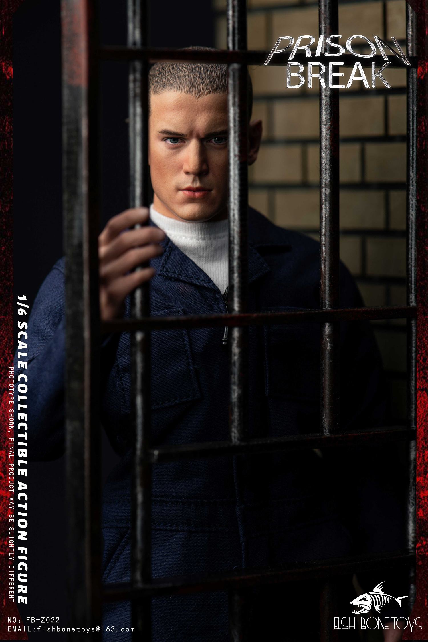 Prison Break Michael & tbag & Double set & Magnetic Opening and Closing Prison Scene 1/6 scale action figure Statue(GK)-FISH BONETOYS-KWII-GK