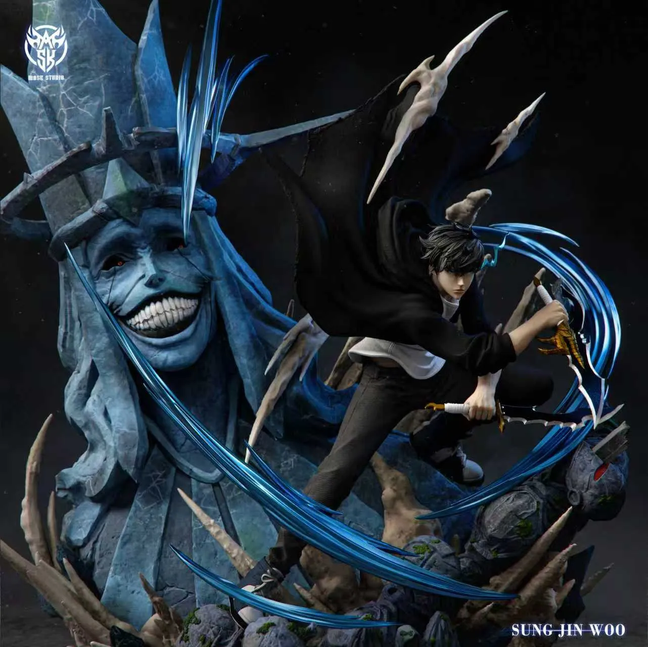 Mask Studio - Sung Jin Woo VS Statue of God Solo Leveling Statue