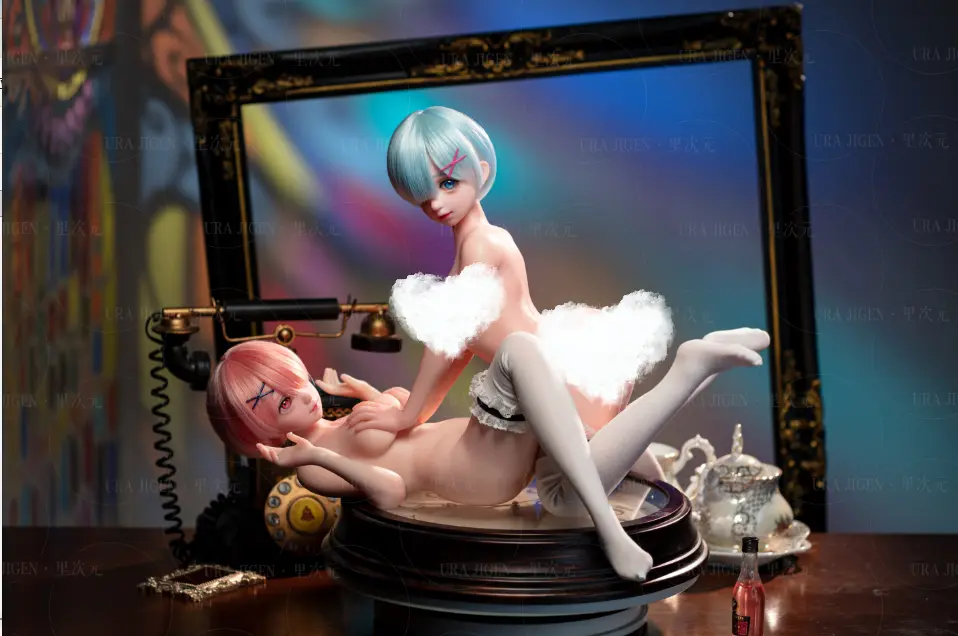 Bezlya - Ram x Rem 60cm Adult Sex Toy All-Silicone Action Figure Re:Zero -Starting Life in Another World Statue 
