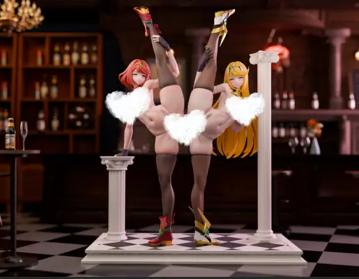 Genius Bee Studio - Mythra X Pyra Xenoblade Chronicles Statue 