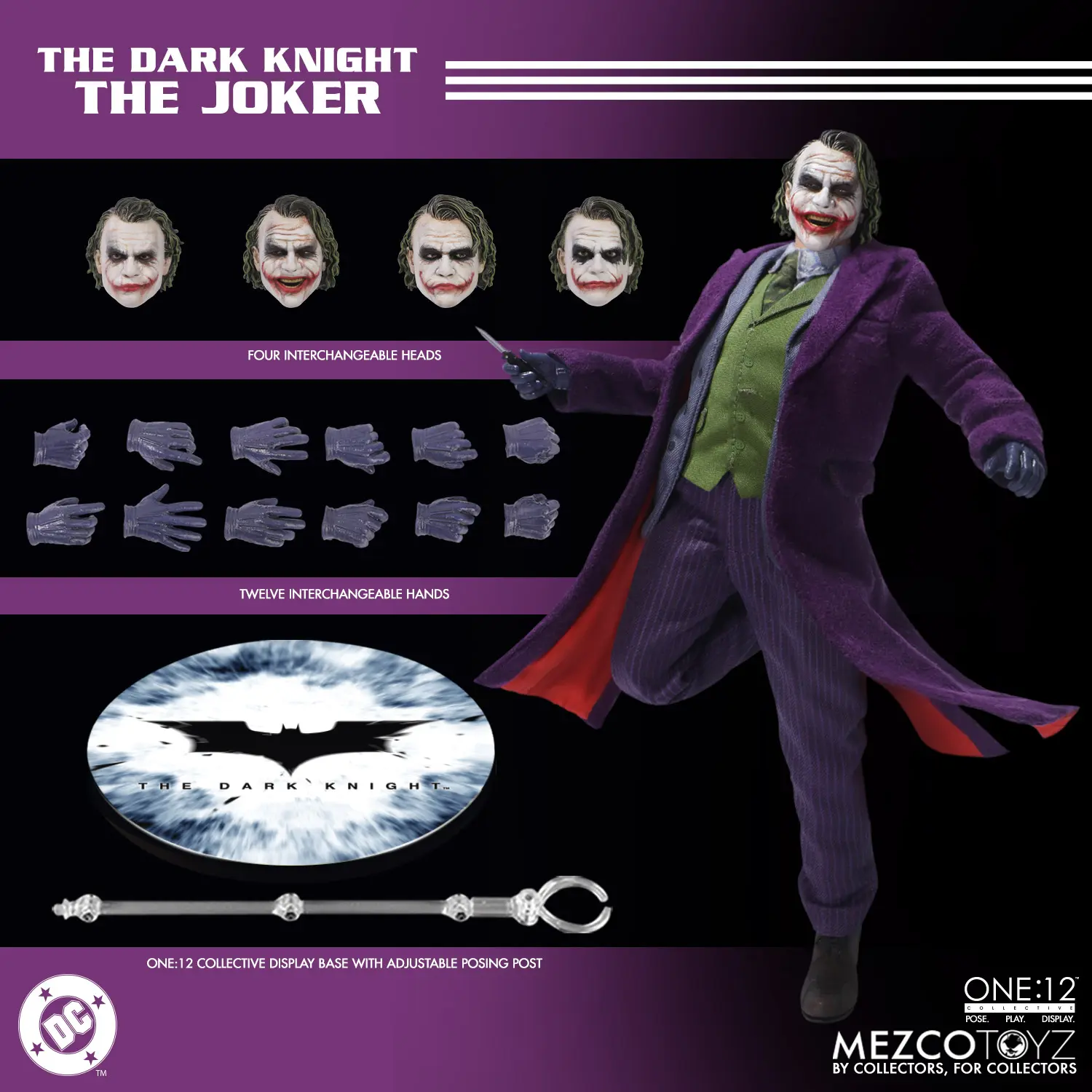 Mezco Studio - 1/12 The Dark Knight: The Joker (Licensed)Statue (GK)