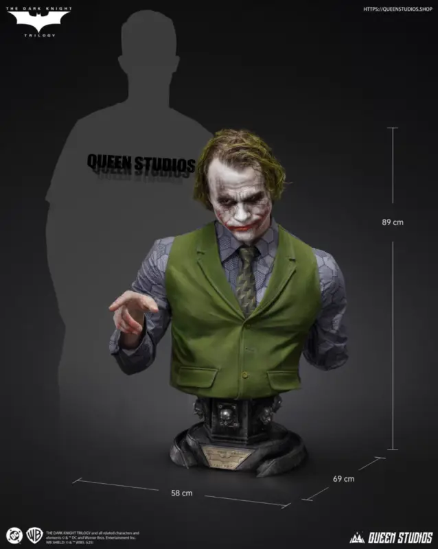 Queen Studios - The Dark Knight: The Joker Life-Size Bust Statue (Licensed)