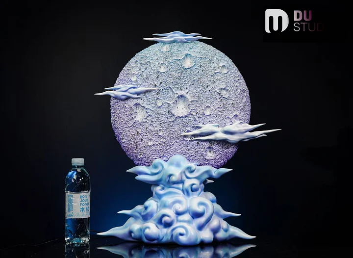 DU Studio - SS4 Moon background with LED Statue 