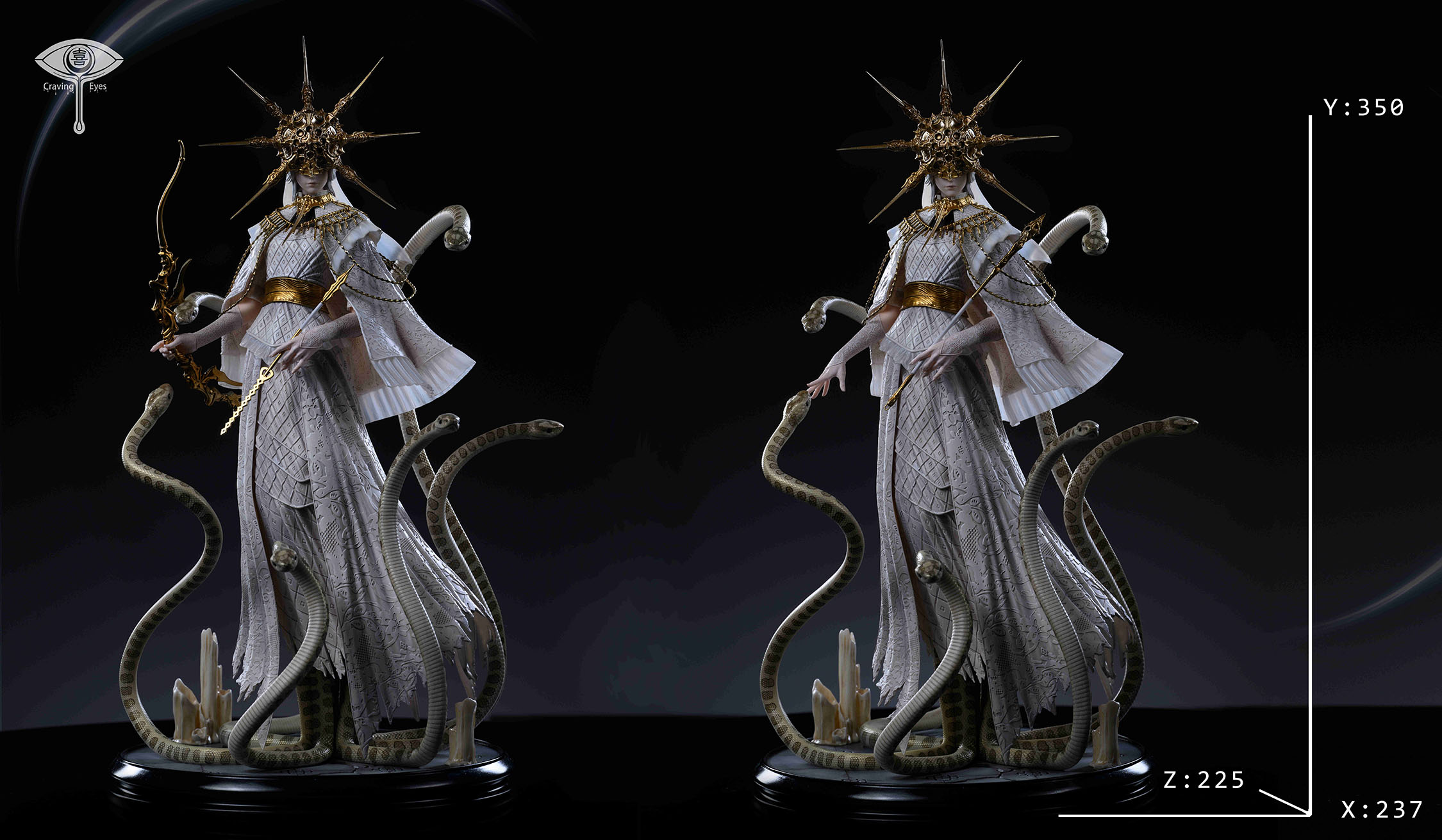 Pre-sale Work Dark Soul Dark Sun Gwydolin Transvestite Gwydolin Size Y 350 X 237 Z 225 Unit mm (the one wearing the helmet may be 40cm tall) (GK)-KWII-GK