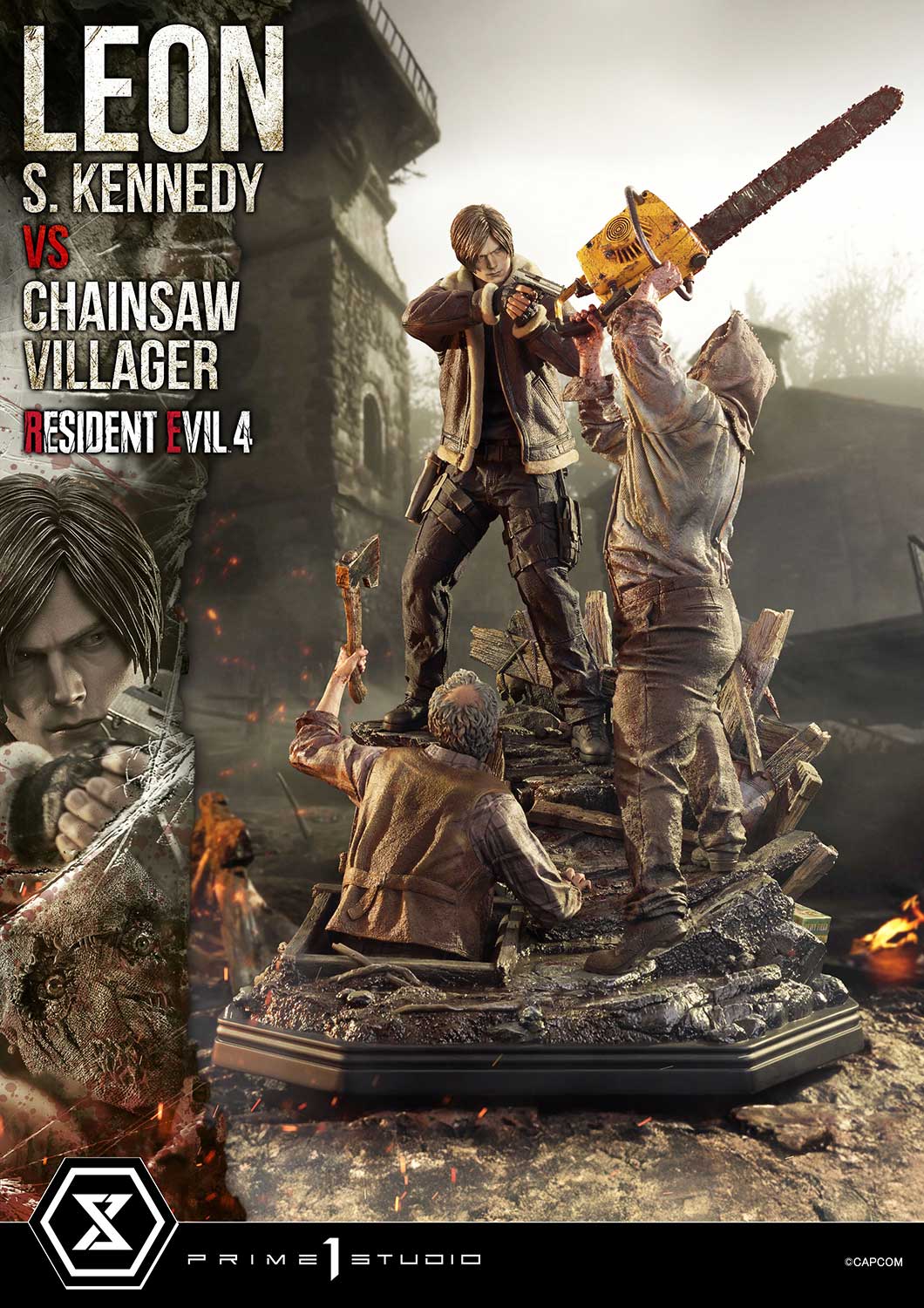 Prime 1 Studio, 1/4 Resident Evil 4 Remake Leon VS Chainsaw Man, pre-sale.