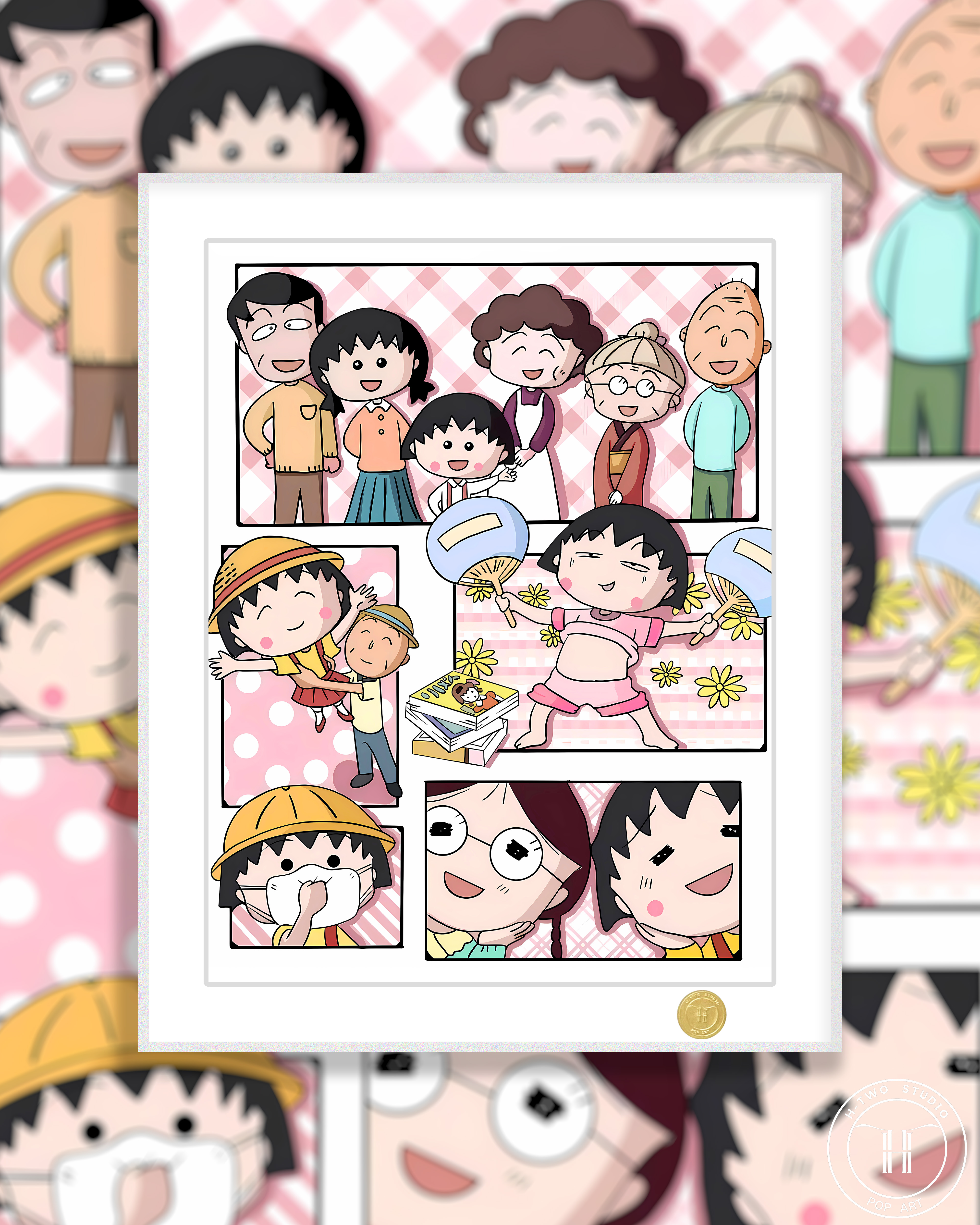Chibi Maruko-chan Chibi Maruko-chan Sakurako Sakura Apricot Sakura Friends Collection Decorative Painting In stock-KWII-GK
