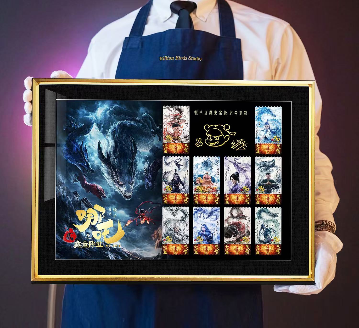  Nezha The Devil Boy Conquers the Dragon King Ticket Stubs Ao Bing Ao Guang Taiyi Zhenren Shen Gongbao Decorative Paintings In stock-KWII-GK