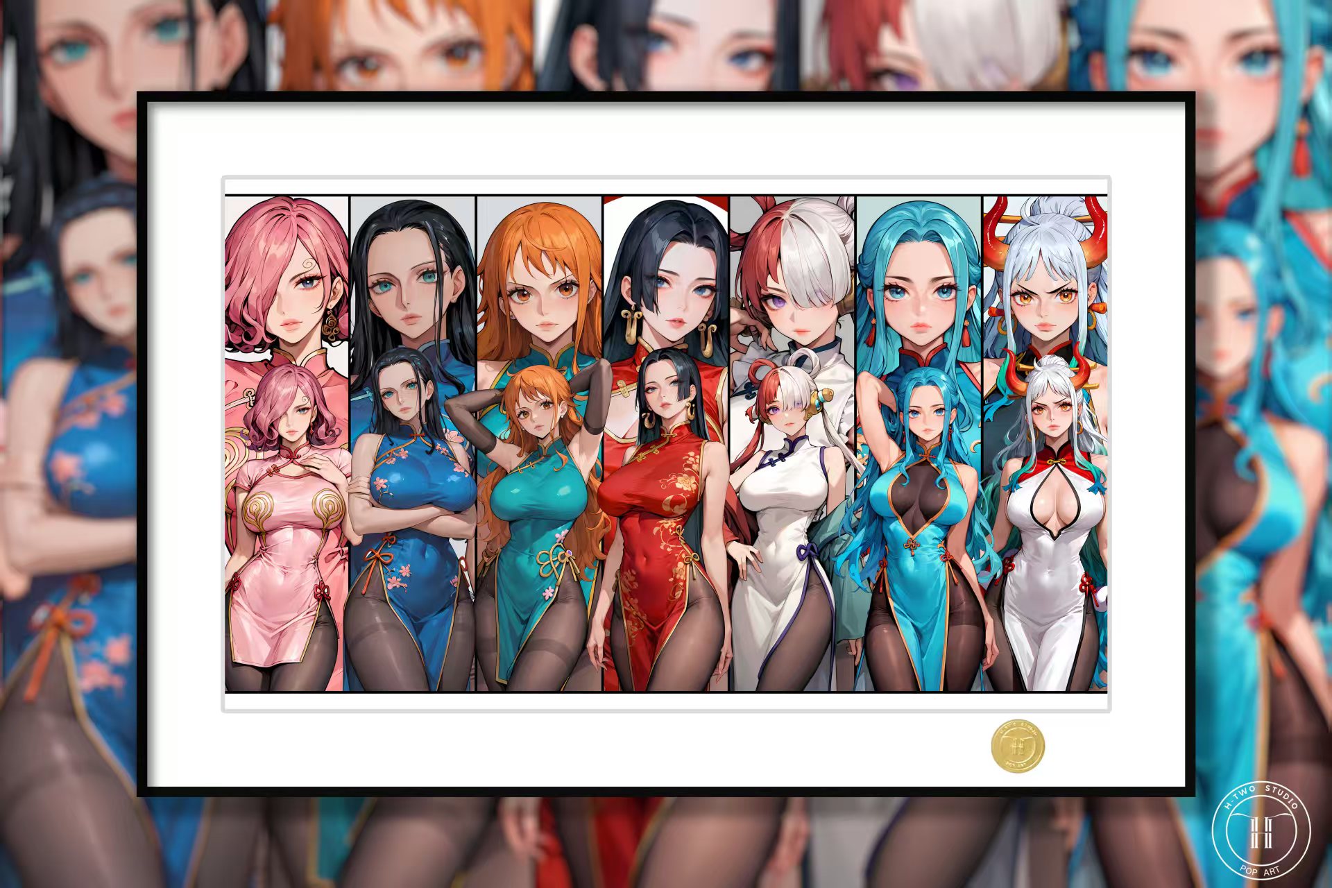 One Piece "Cheongsam Girl Group" Empress Nami, Robin, Yamato and Uta decorative painting in stock