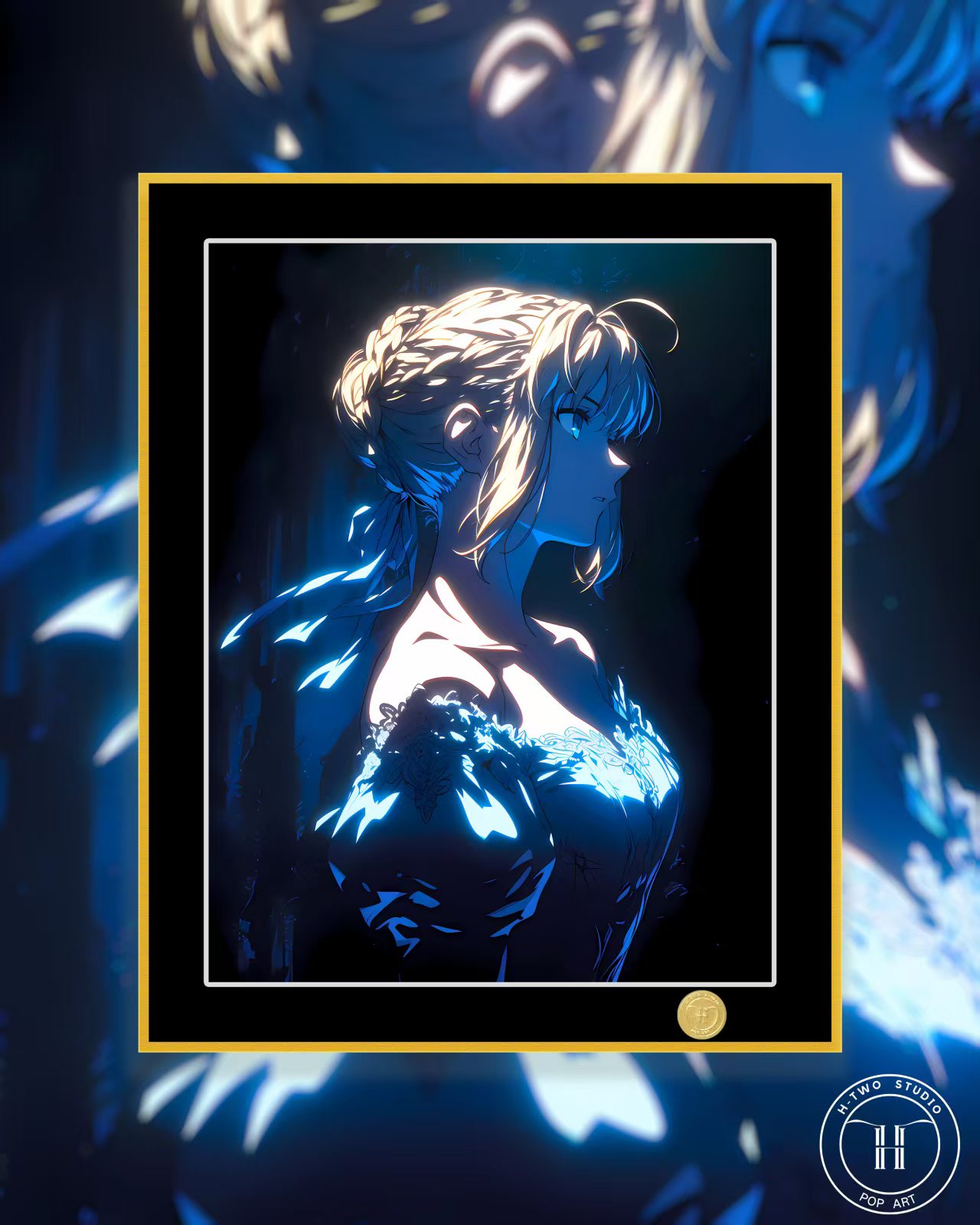 "Lady Saber" Altria Fate King Arthur decorative painting, in stock