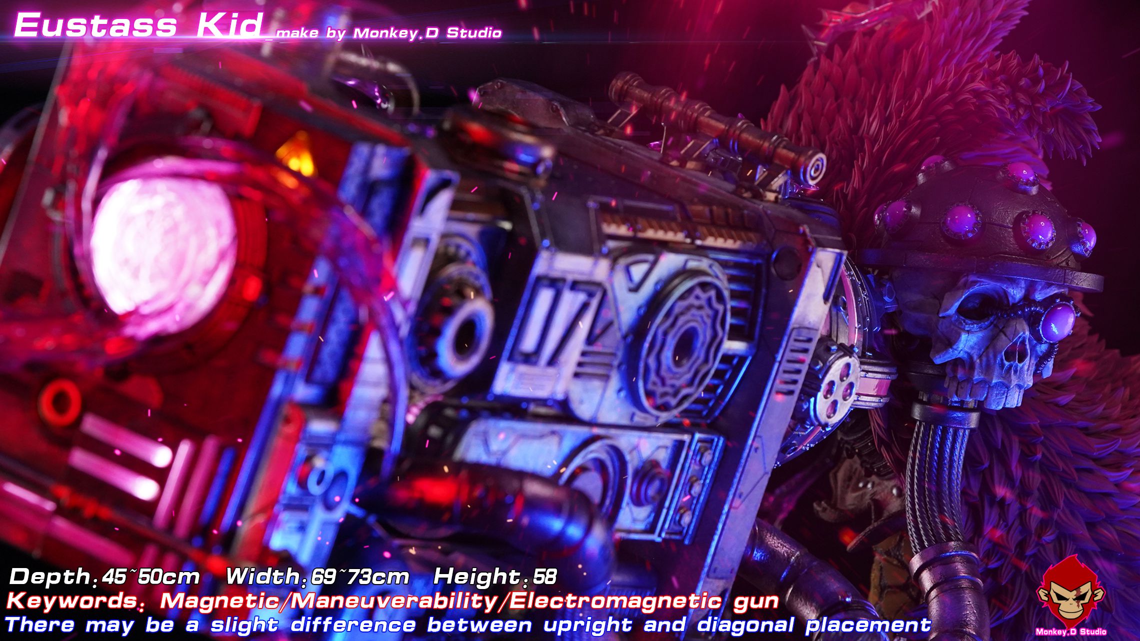 Pre-sale One Piece Series The Age of Evil - The Third Captain Resonance Series - Eustace Kidd Keywords Electromagnetic Gun, Magnetic Suction, Mobility Scale 1/6 Depth, Width, and Height 45~50cm / 69~73cm / 58 (GK)-KWII-GK