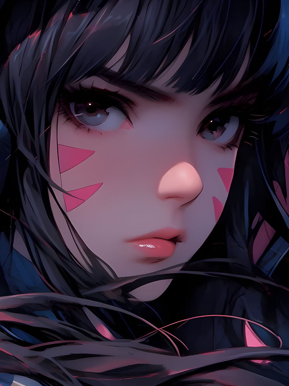 In stock, Starry Sky Esports Girl DVA Overwatch Returns OW Decorative Painting，Framed size 61×40cm-KWII-GK