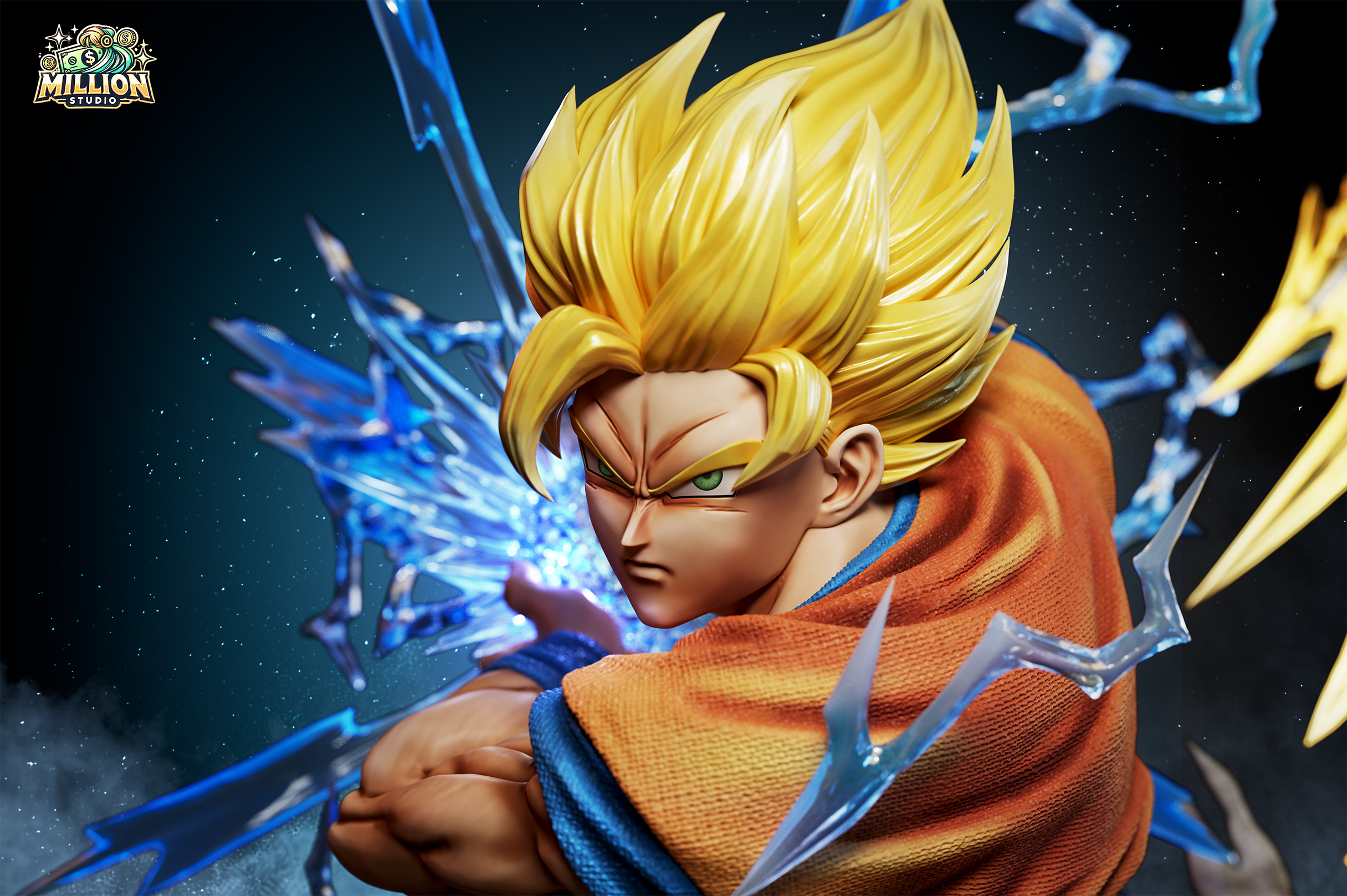 DRAGON BALL RESONANCE SERIES 01 SUPER SAIYAN 2 GOKU KAME HAME HA STATUE GK- MILLION STUDIO Pre-sale-KWII-GK