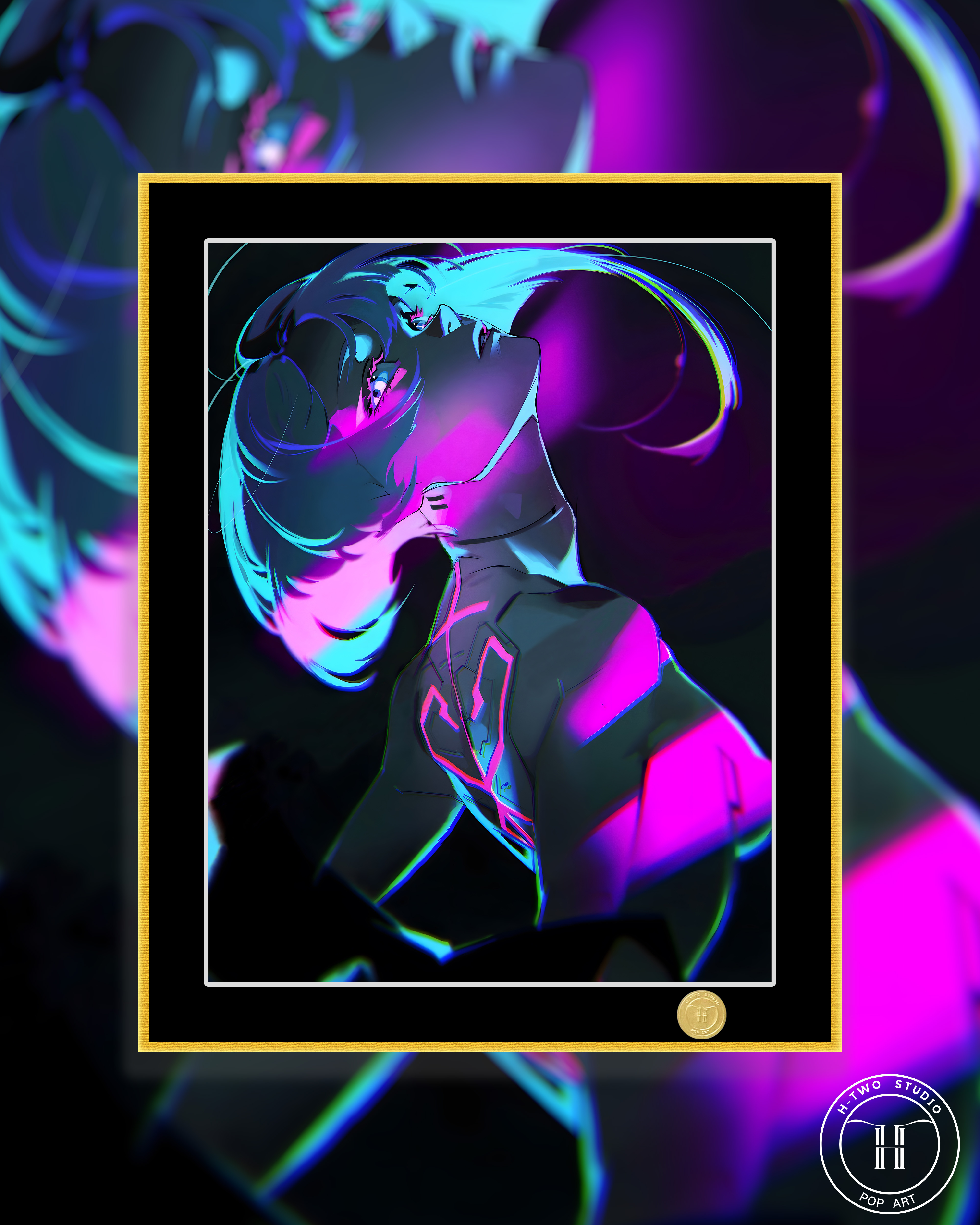 [In stock] "Lucy" Lucy Cyberpunk Edgewalker Decorative Painting Frame size: 50×40cm