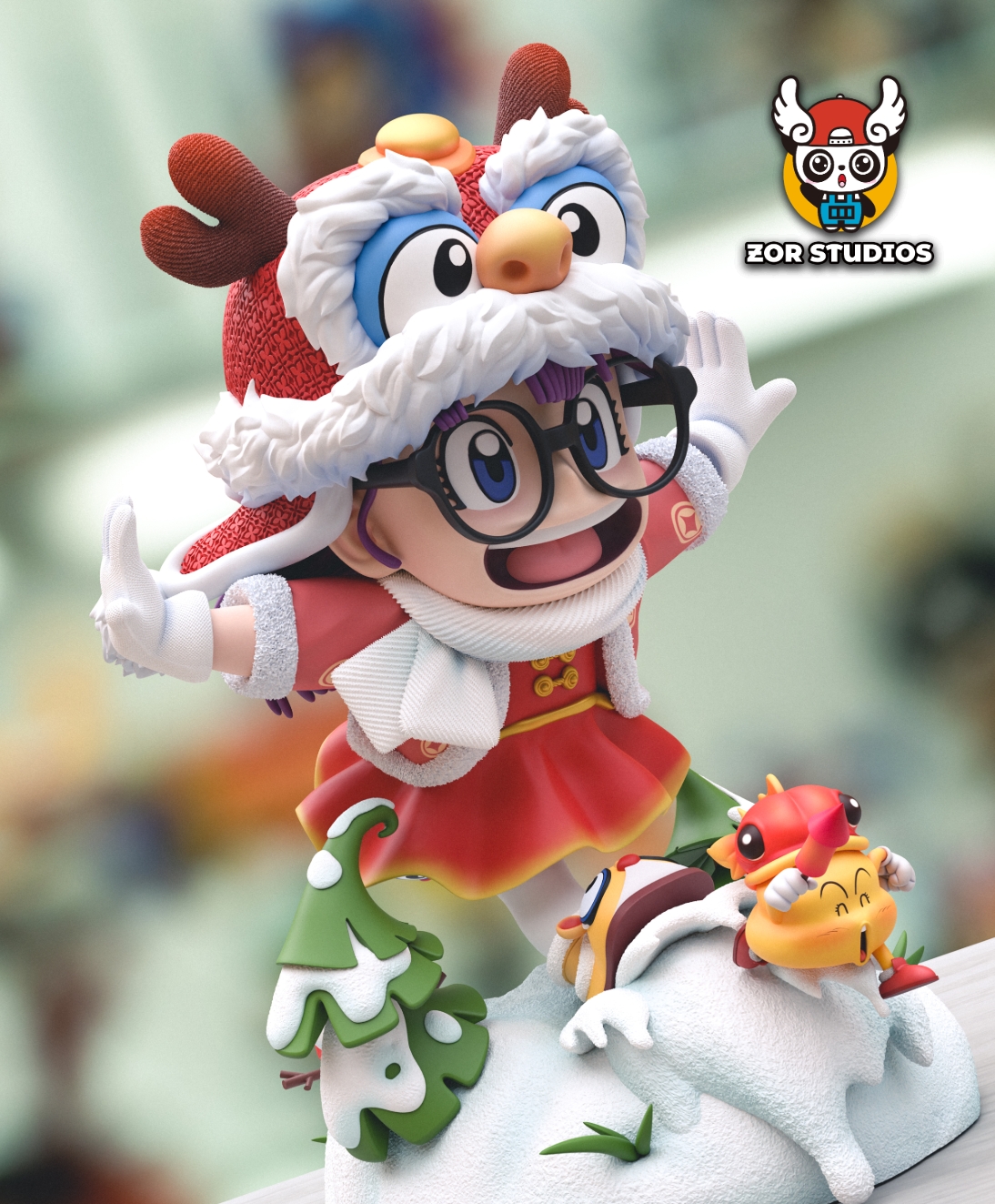 Pre-sale ZOR New Year Arale 2025 Dragon Ball GK Limited Edition Figure Size Scene height, width and depth are 23*21*17cm (GK)-KWII-GK