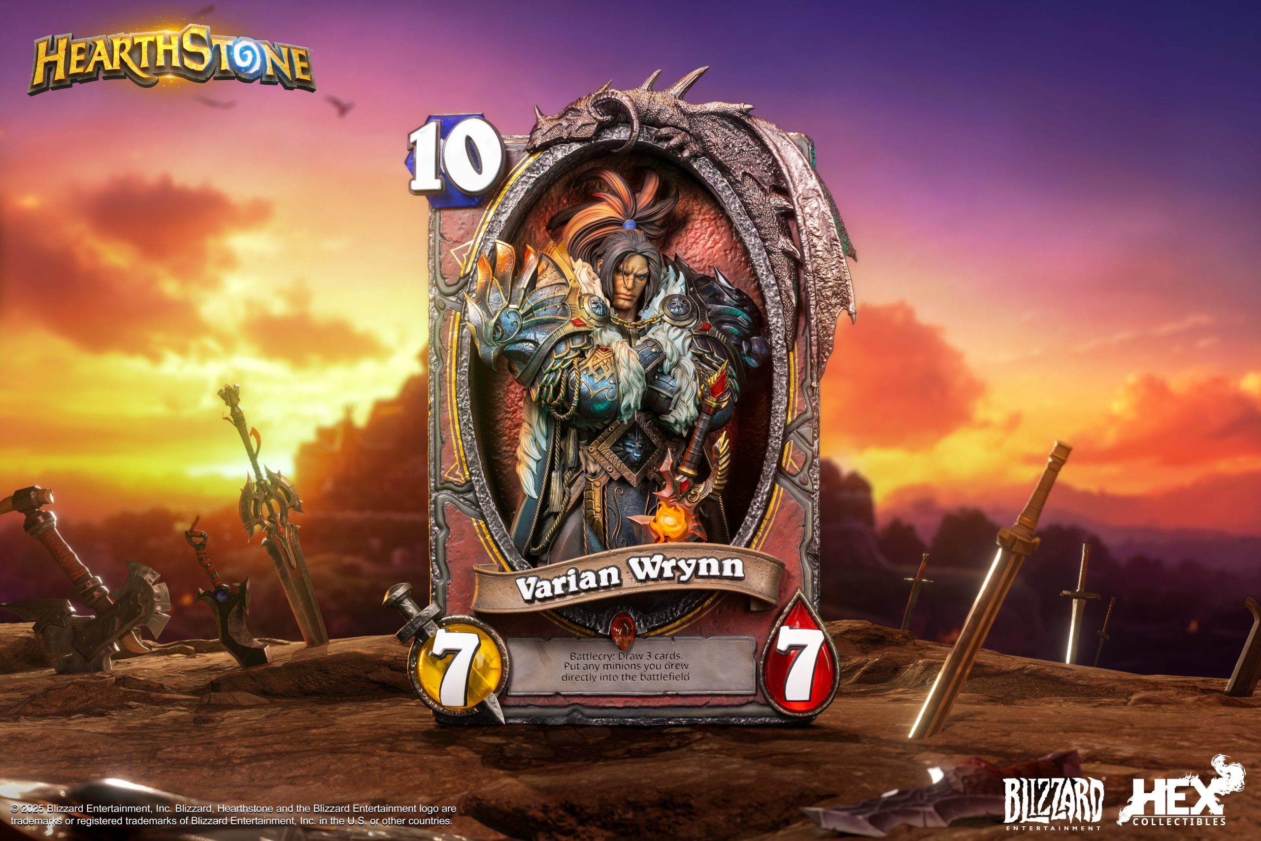 Hearthstone Varian Wrynn Legendary Card Art Statue HEXFRAME02 (Licensed)Statue(GK) -HEX Collectibles & Blizzard Entertainment -KWII-GK