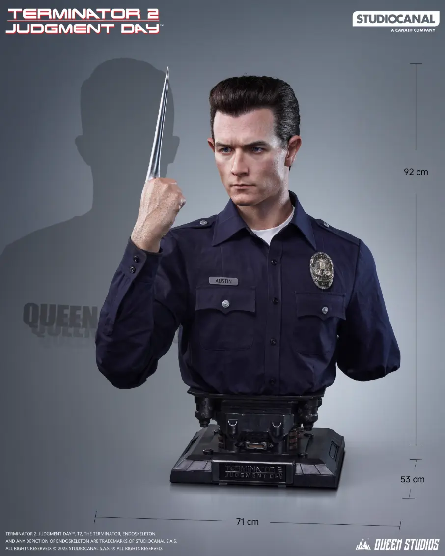 Queen Studios - Terminator 2 T-1000 Life-Size Bust Statue (Licensed)
