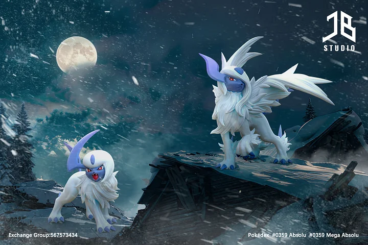 Pokemon Pokedex Series Evolution Group Absol 1/20 Statue(GK)-JB Studio