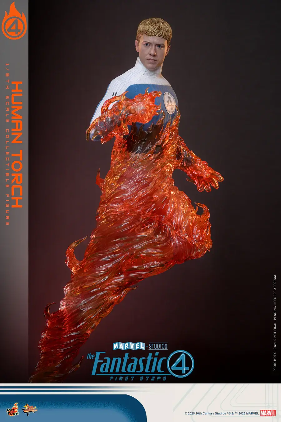HOTTOYS - The Fantastic Four: First Steps 1/6 Scale Human Torch Collectible Action Figure (Licensed)