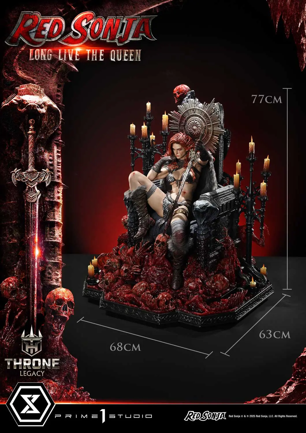 Prime 1 Studio - Throne Legacy Red Sonja Red Sonja : Long Live the Queen 1/3 Statue TLCRS-01 TLCRS-01S (Licensed)