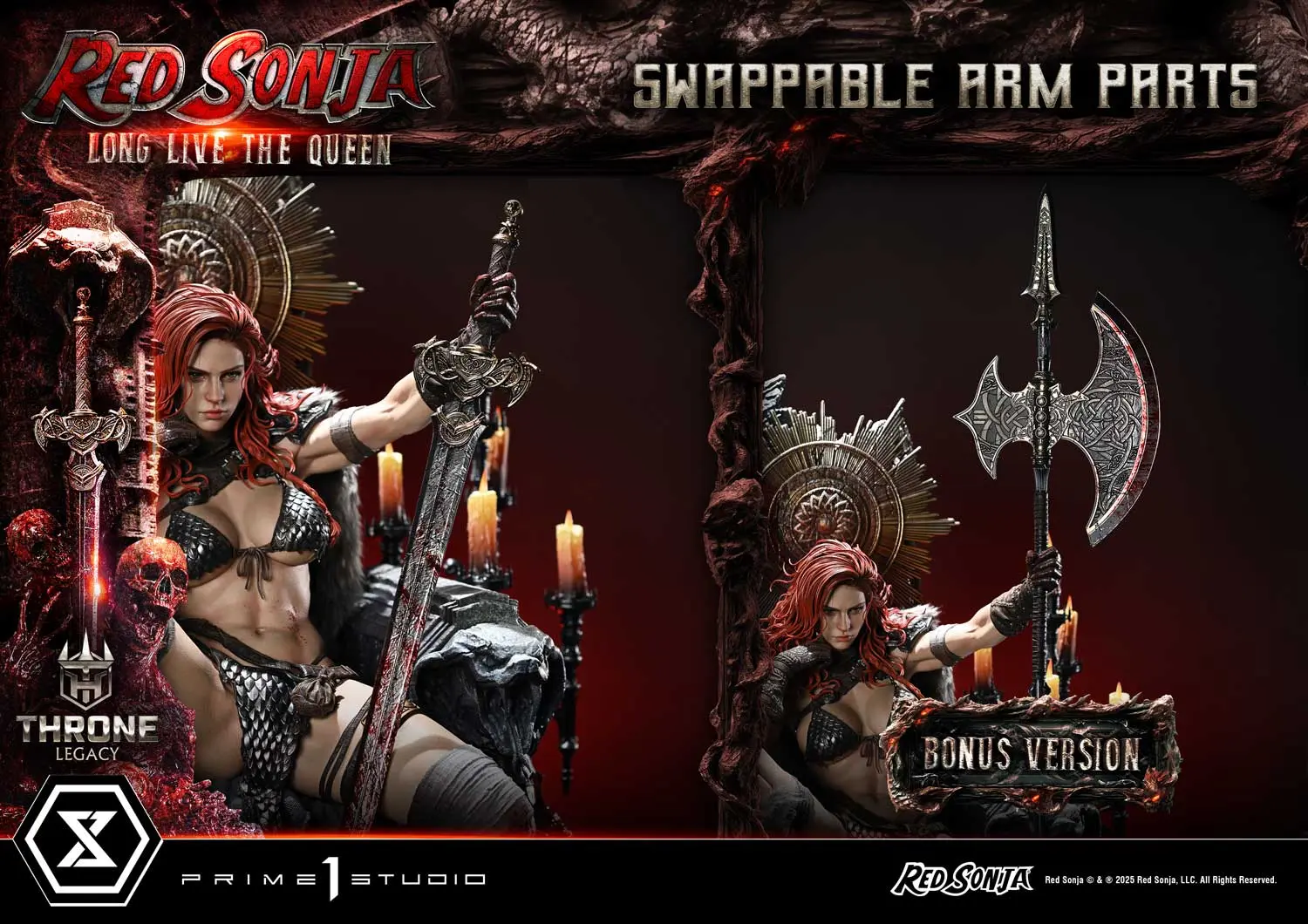 Prime 1 Studio - Throne Legacy Red Sonja Red Sonja : Long Live the Queen 1/3 Statue TLCRS-01 TLCRS-01S (Licensed)