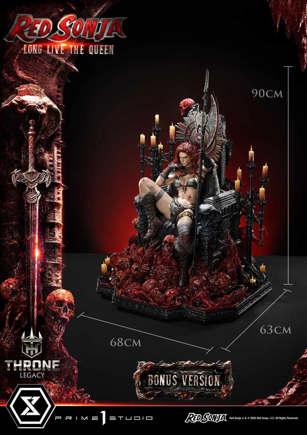 Prime 1 Studio - Throne Legacy Red Sonja Red Sonja : Long Live the Queen 1/3 Statue TLCRS-01 TLCRS-01S (Licensed)