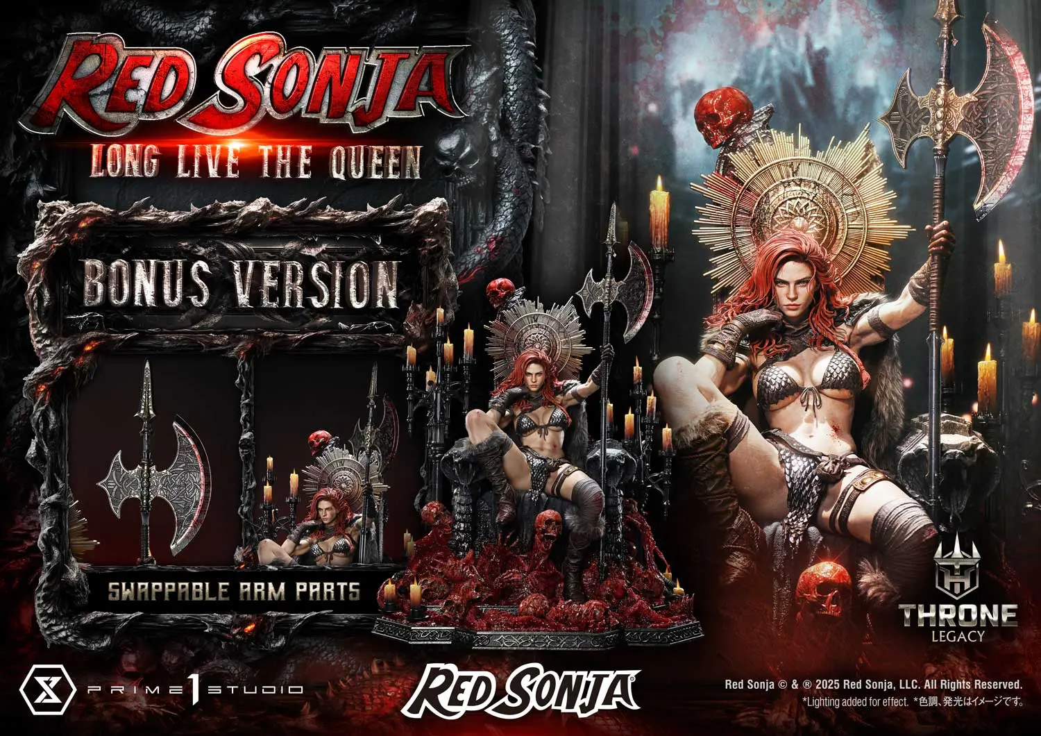 Prime 1 Studio - Throne Legacy Red Sonja Red Sonja : Long Live the Queen 1/3 Statue TLCRS-01 TLCRS-01S (Licensed)