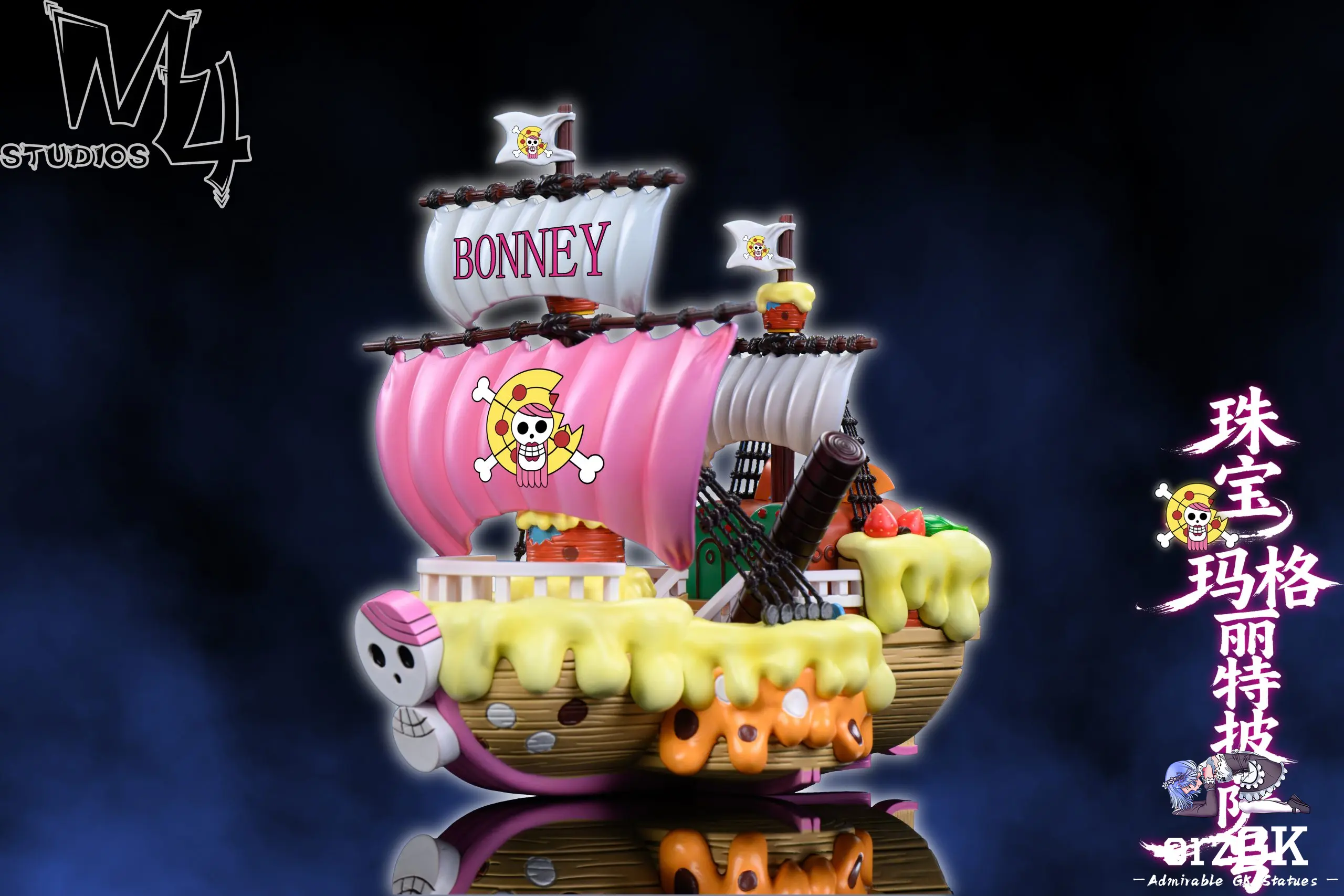 M4 Studio - Bonney Pirate Ship Jewelry Margherita Pizza One Piece Statue 
