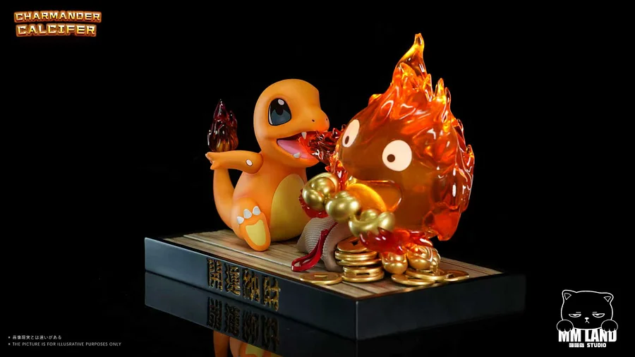 MMLAND Studio - Charmander and Calcifer Linkage Pokemon X Howl's Moving Castle  Statue
