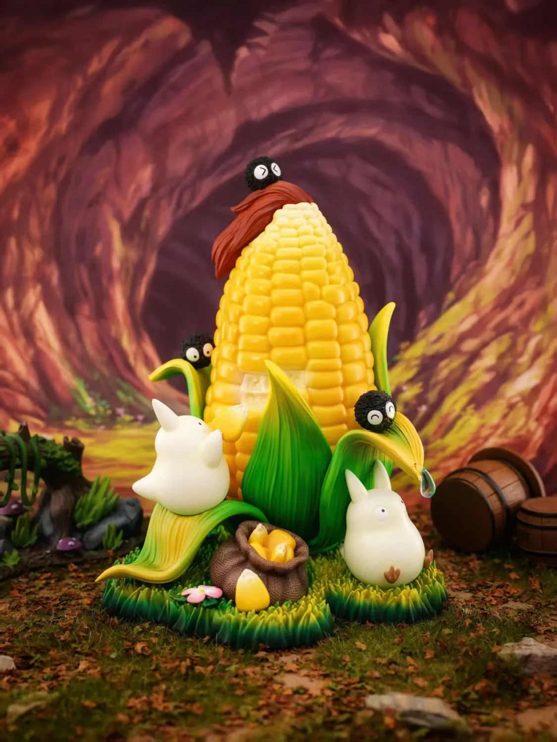 Long Miao Studio - My Neighbor Totoro Totoro Picking Corn Statue 