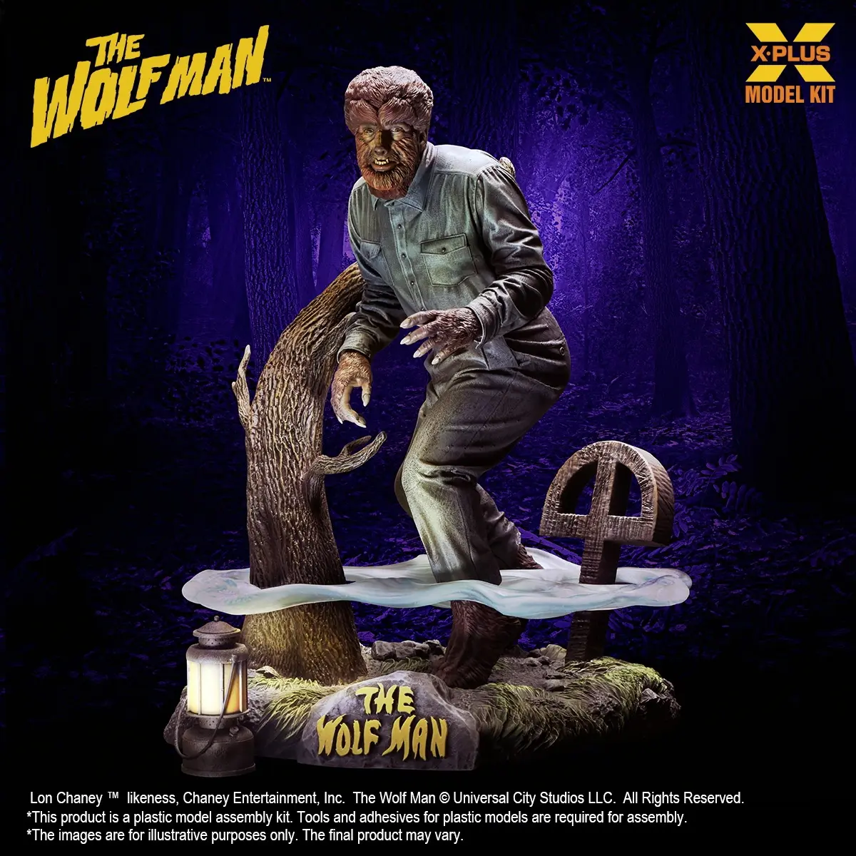 X-PLUS PLEX Studio - 1/8 Scale Lon Chaney Jr. as Wolf Man Plastic Model Kit 411-200150CP (Licensed)Statue(GK)