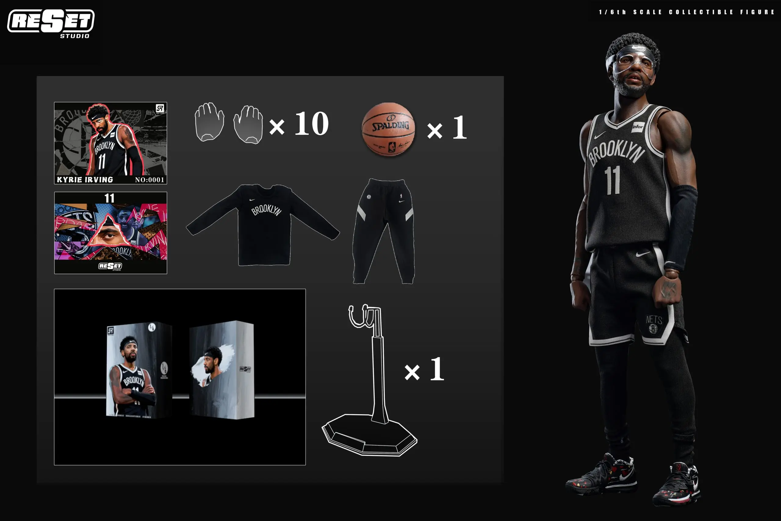 Reset Studio - NBA Nets Masked Kyrie Irving 1/6 Collectible Action Figure