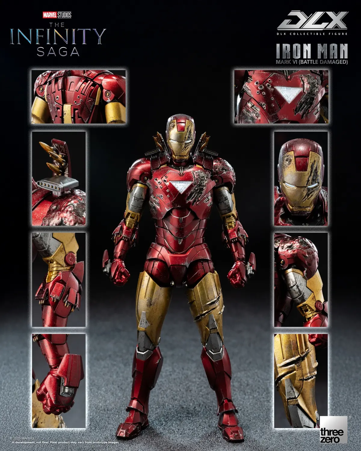 Threezero - Marvel Studios: The Infinity Saga DLX Iron Man Mark 6 Battle Damaged Version 3Z09180C0 (Licensed) Statue(GK)