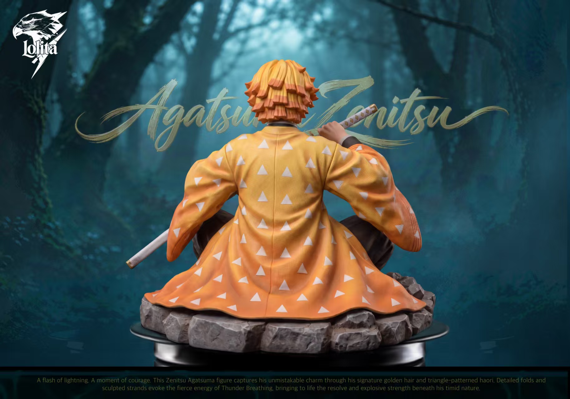 Lolita Studio Zenitsu Agatsuma Sitting Pose Demon Slayer statue