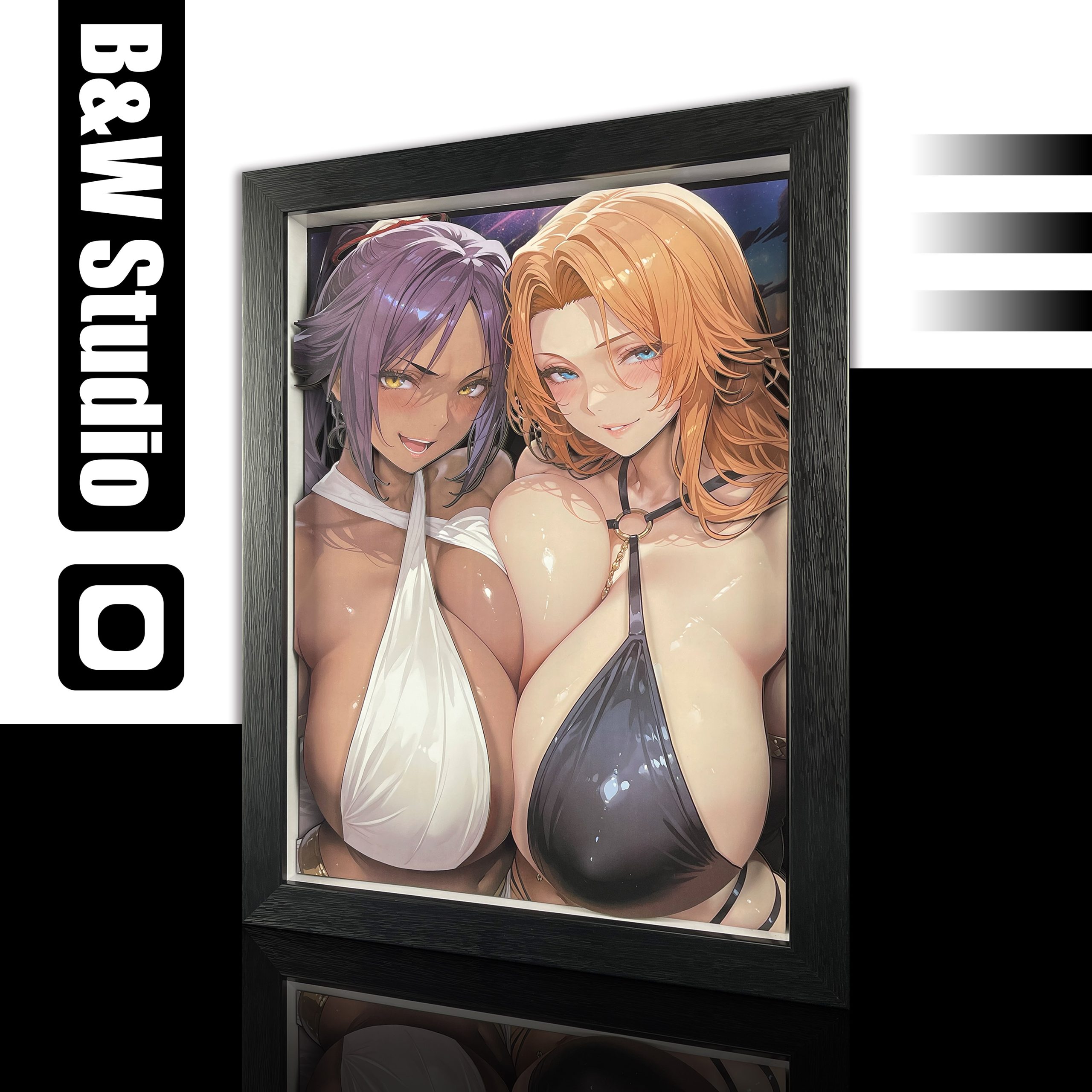 In stock - B&W Studio - BLEACH Shihouin Yoruichi & Matsumoto Rangiku 3D Decorative Painting 