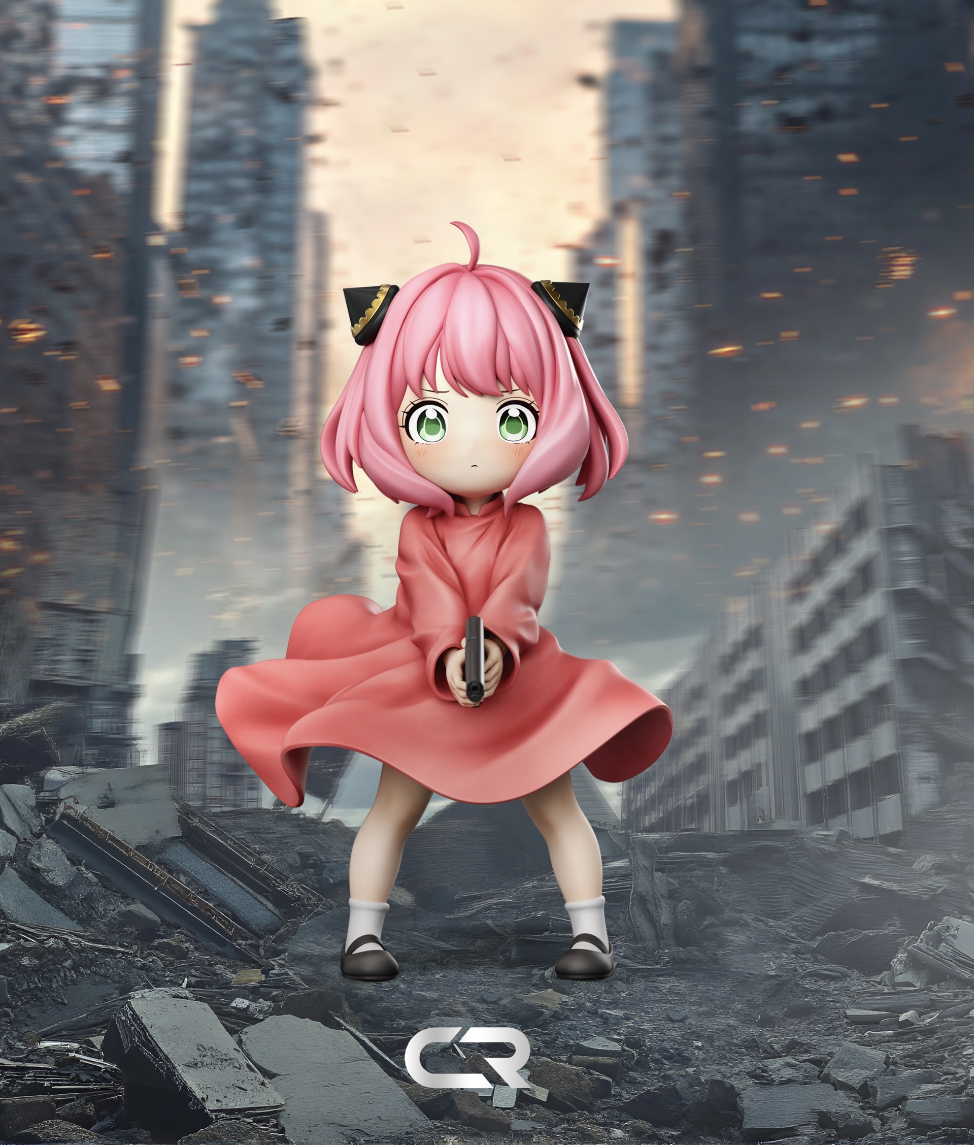 Spy x Family Gun-Raising Anya Statue (GK) - CR Studio